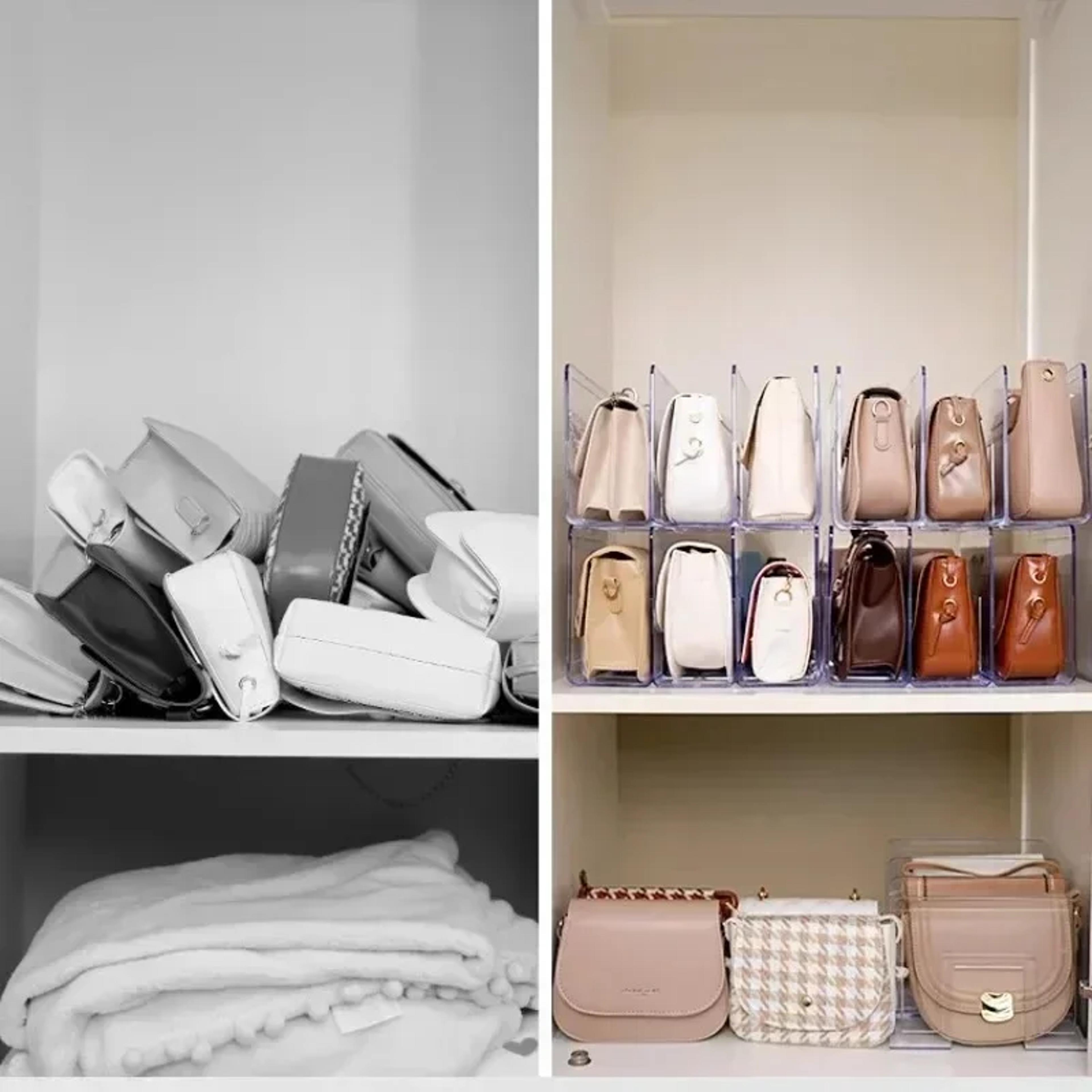 Acrylic Handbag Divider Organizer Luxury Bags Storage Rack With Transparent Partition 4