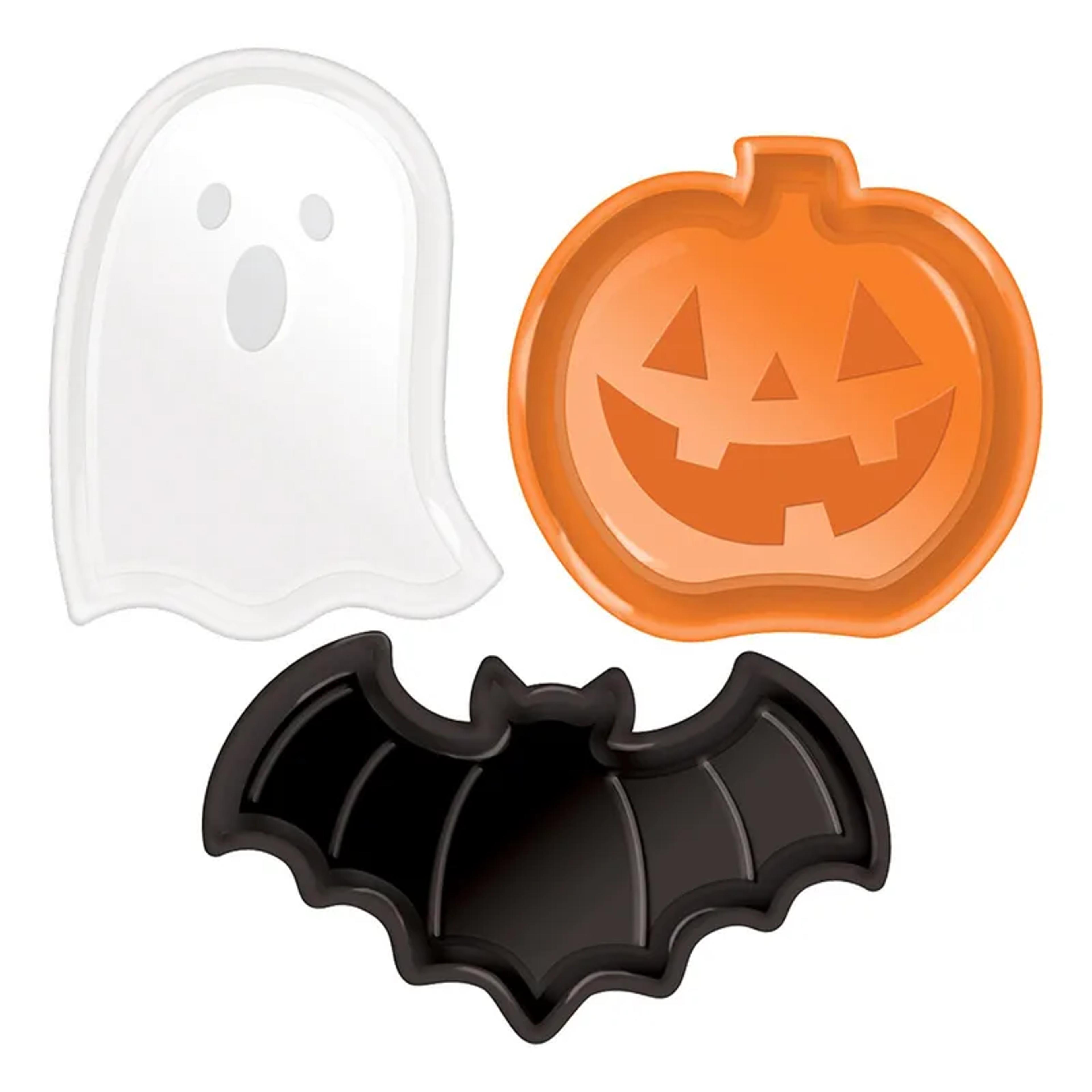 halloween party candy tray, high capacity pumpkin shape candy dish, colorful cookie tray for halloween party supplies