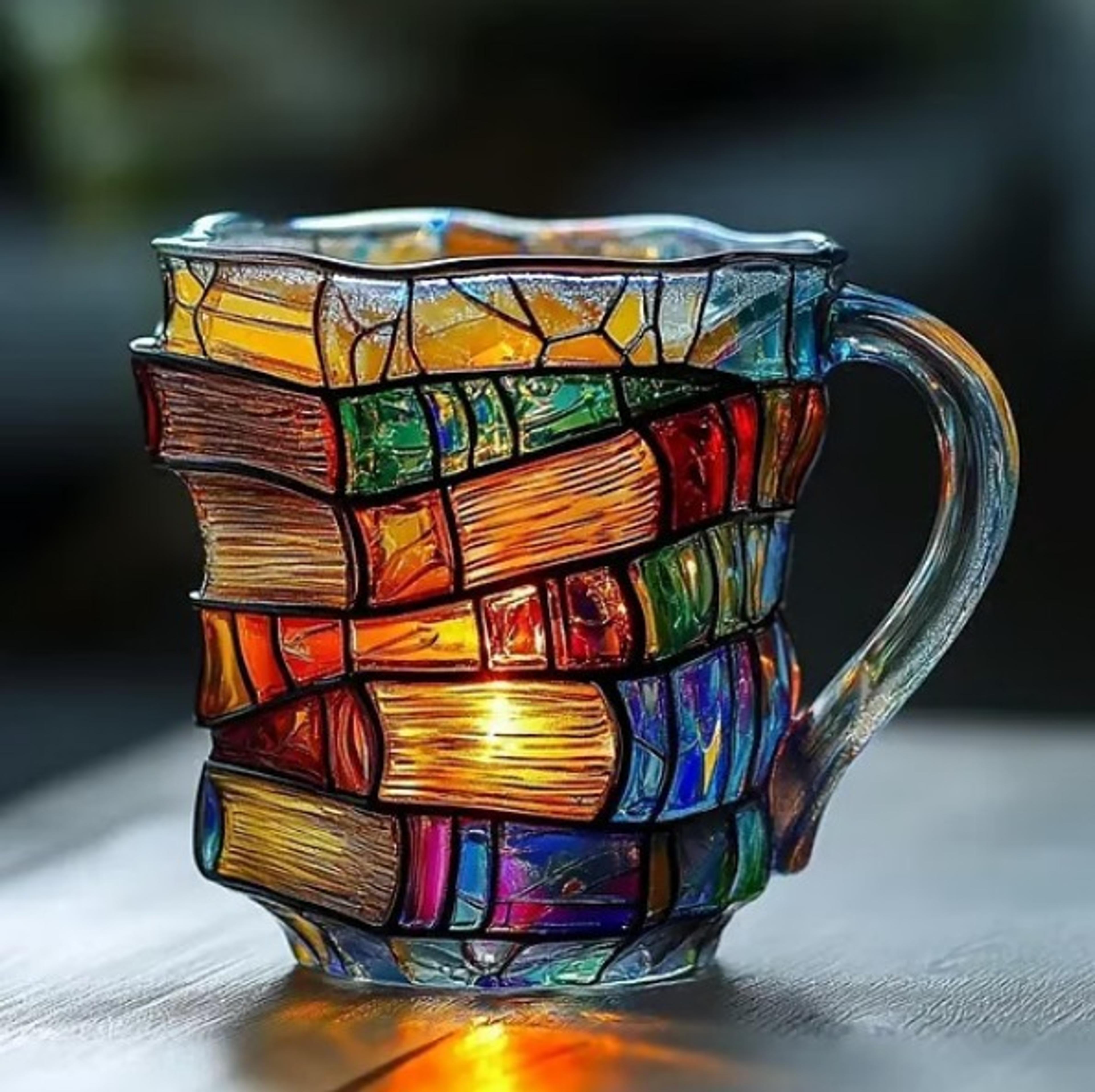 Large Capacity Coloring Book Glass Mug Coffee Cup Gift For Office And Home Thickened Handle 5