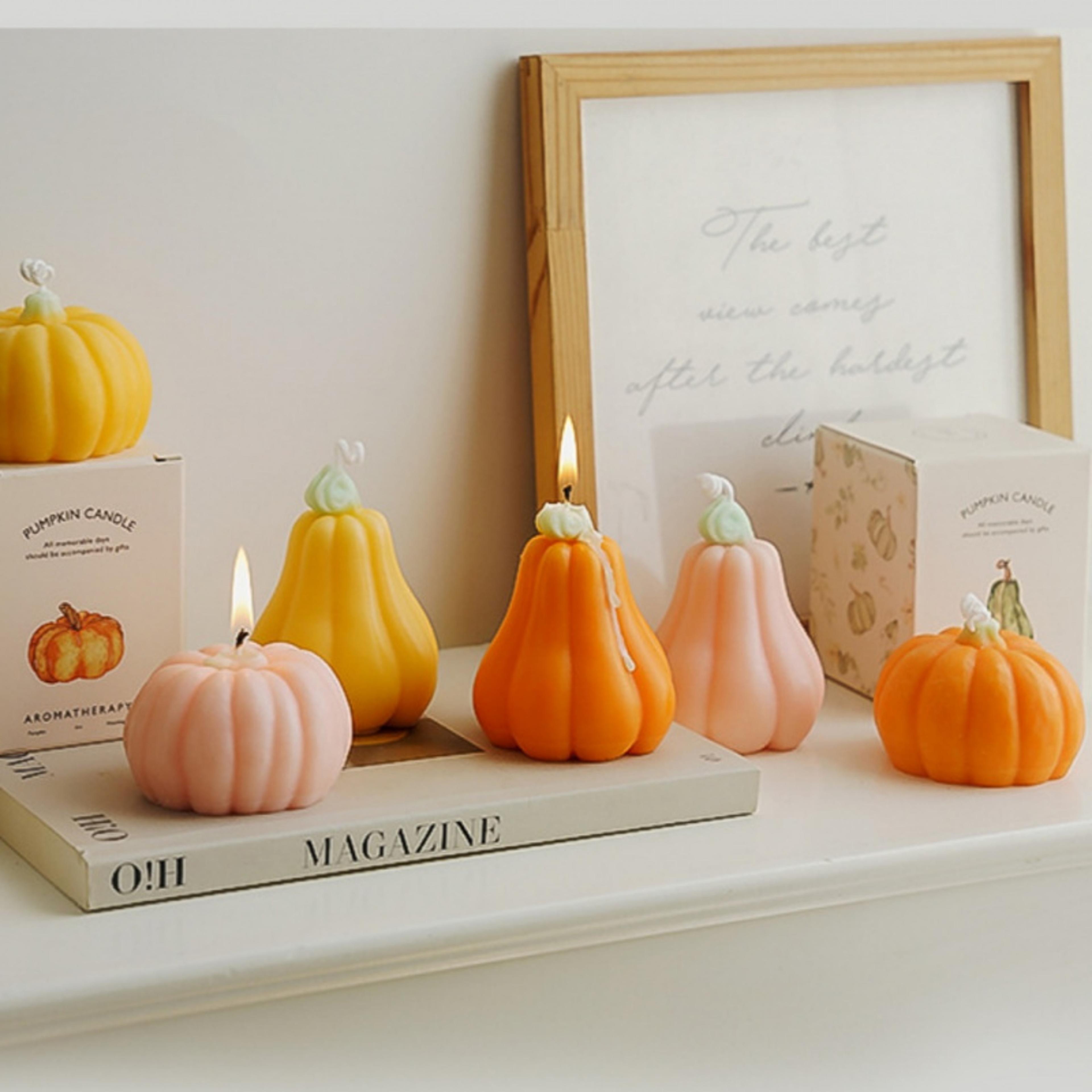 Pumpkin Shaped Scented Candle Wedding Gifts Autumn Ornaments For Parties 1