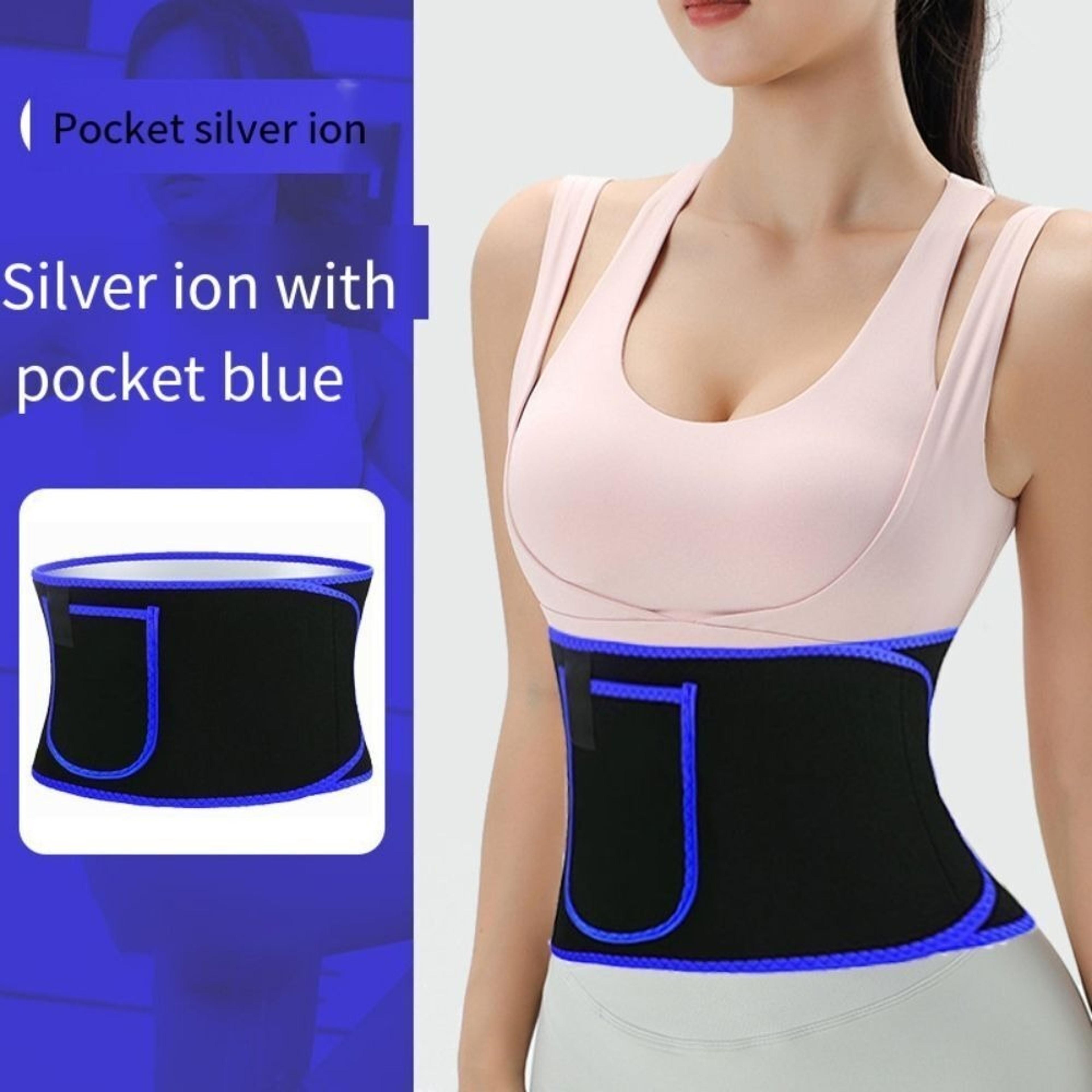 Elastic Fat Burning Waist Belt New Silver Ion Slimming Sweat Tummy Trimmer For Men And Women Adjust 3