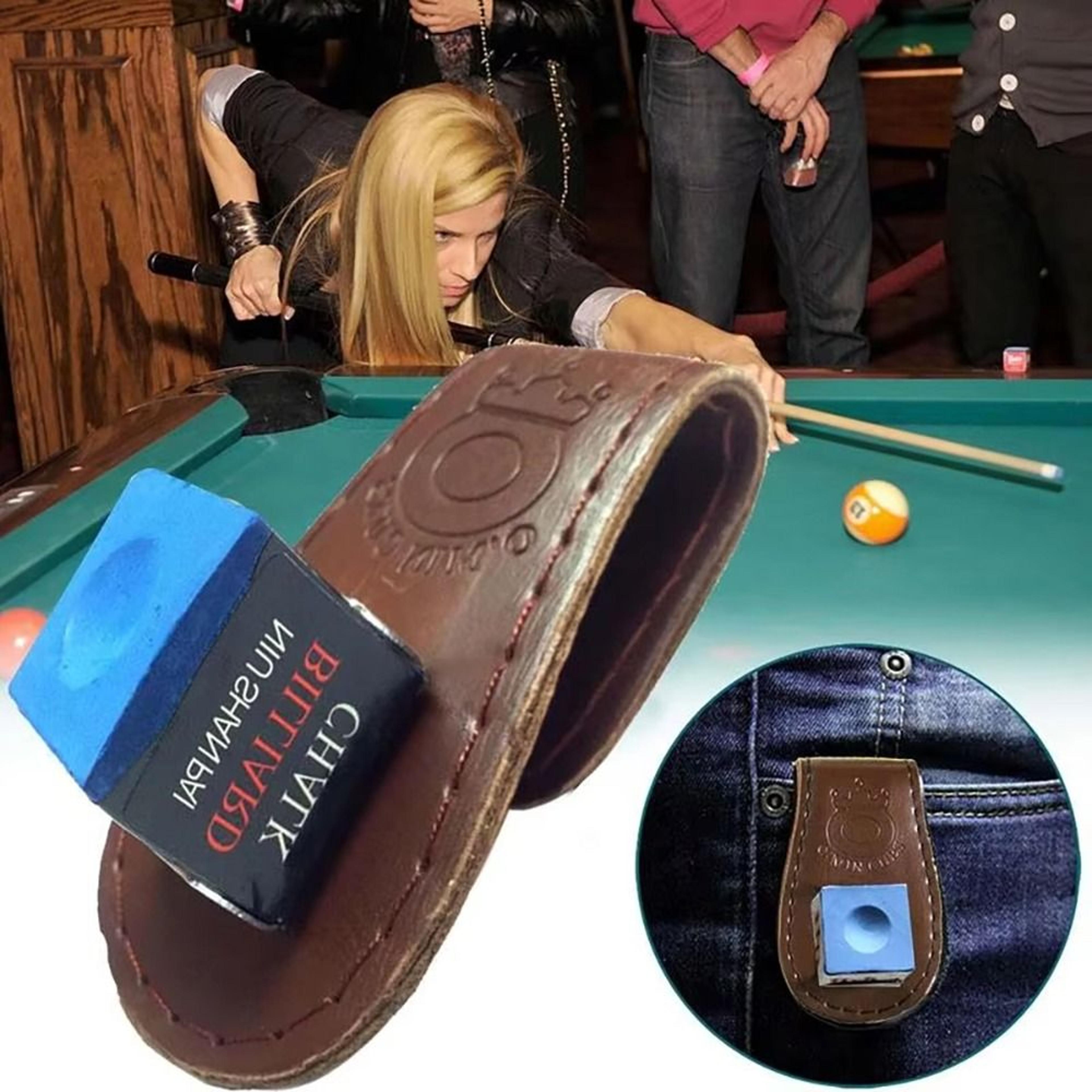 New Billiard Cue Holder Bag With Hook Portable Chalk Holder Pool Cue Supplies 2