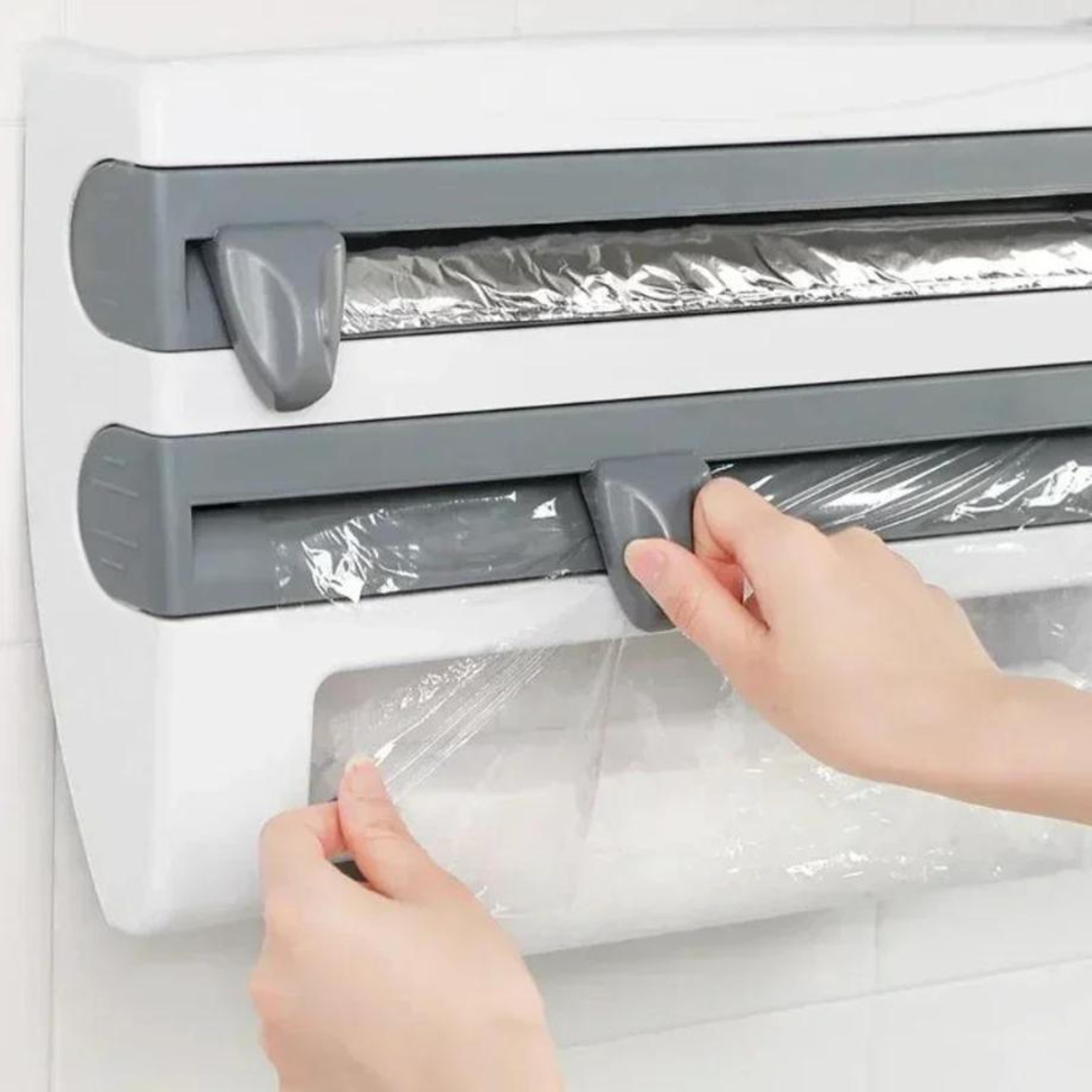 Sliding Knife Cutter Kitchen Tools Cling Film Tissue Holder Aluminum Foil Box Barbecue Towel Storag 1