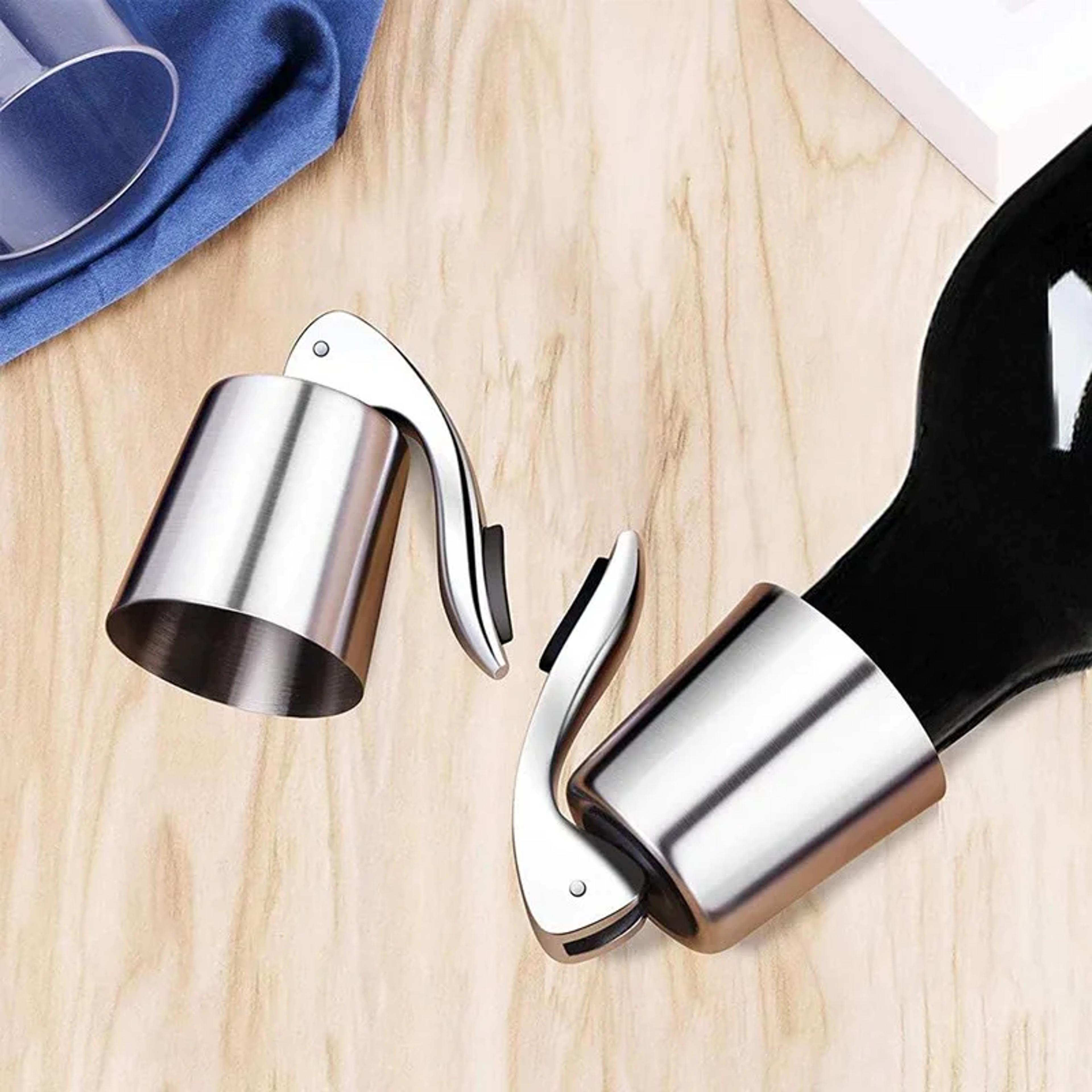 Champagne Sparkling Stopper Bar Tools Black Alloy Sealing Bottle Cap 1