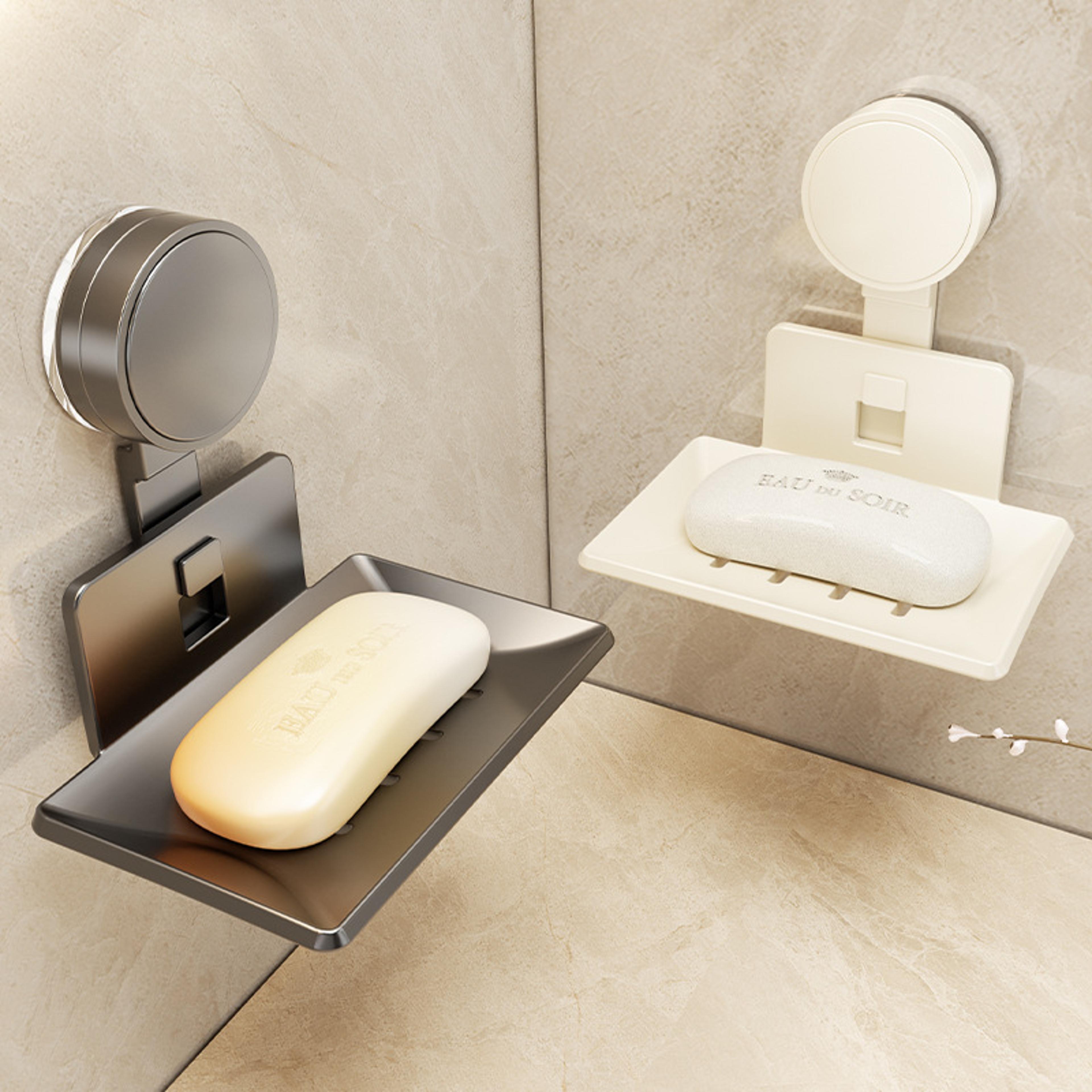 Wallmounted Household Soap Storage Rack With Suction Cup For Bathroom And Toilet Drain Box 5