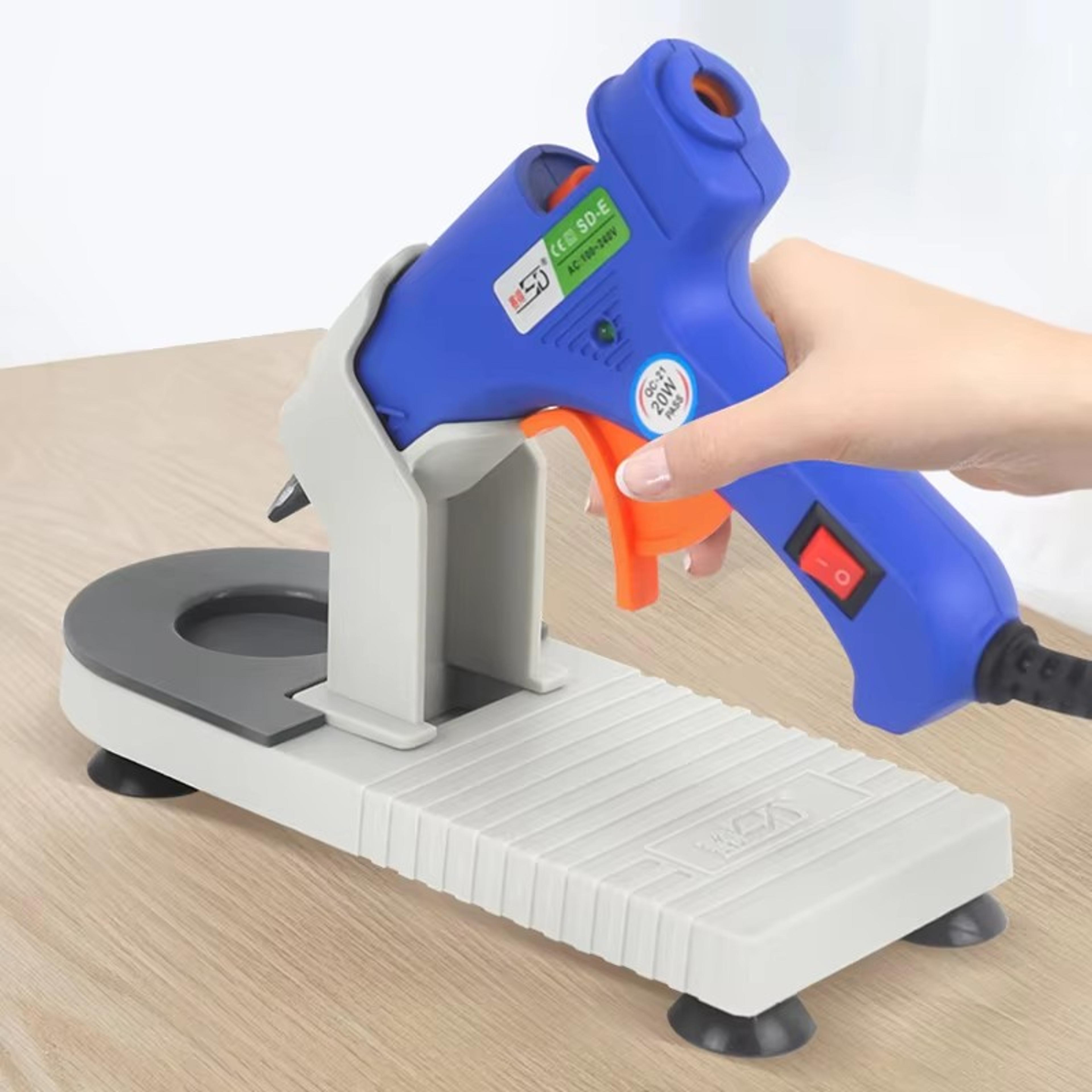 plastic hot glue gun holder tools, hot melt glue gun base stand, diy repair organizer storage rack for home use