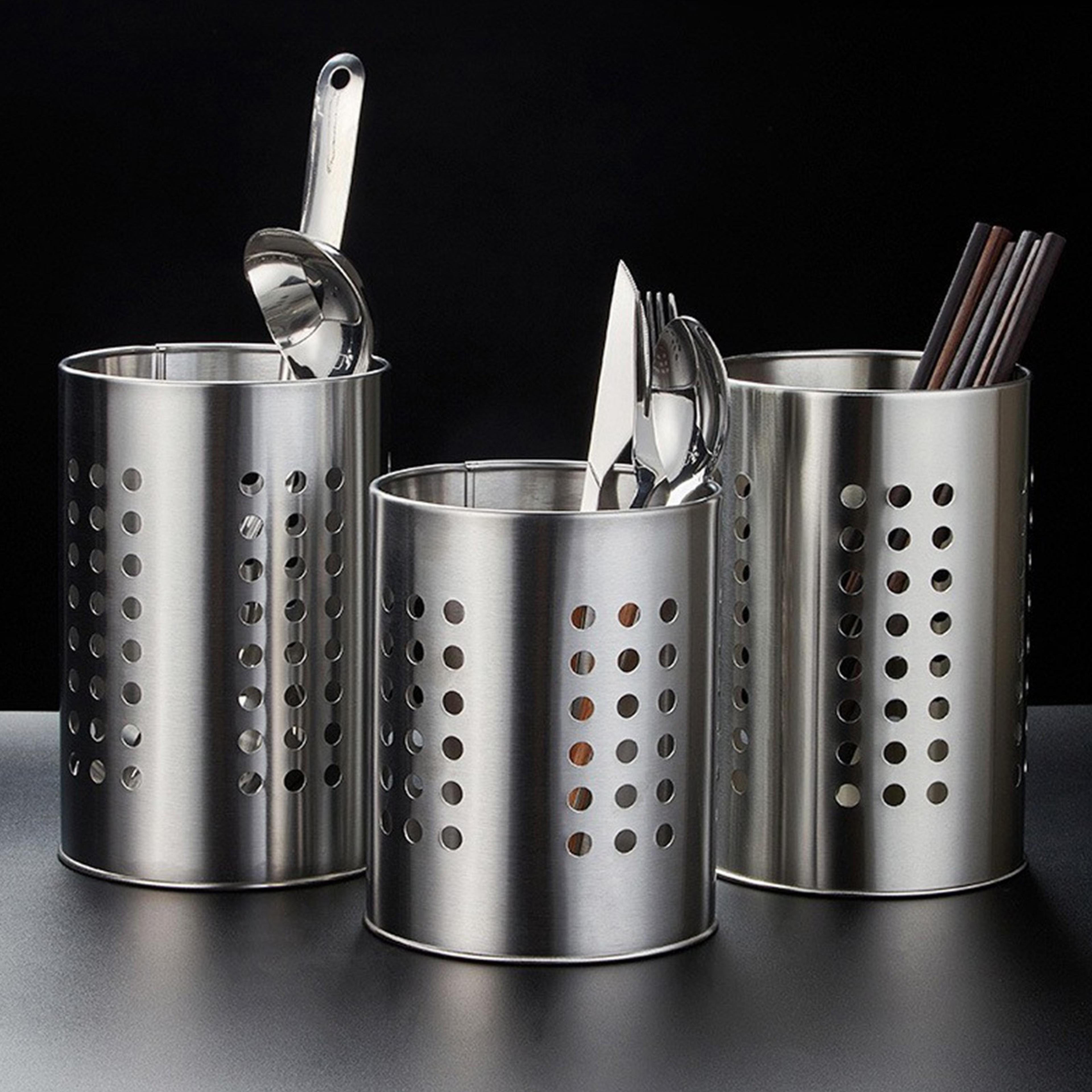 perforated stainless steel chopstick holder, tableware storage cylinder, utensil drying rack