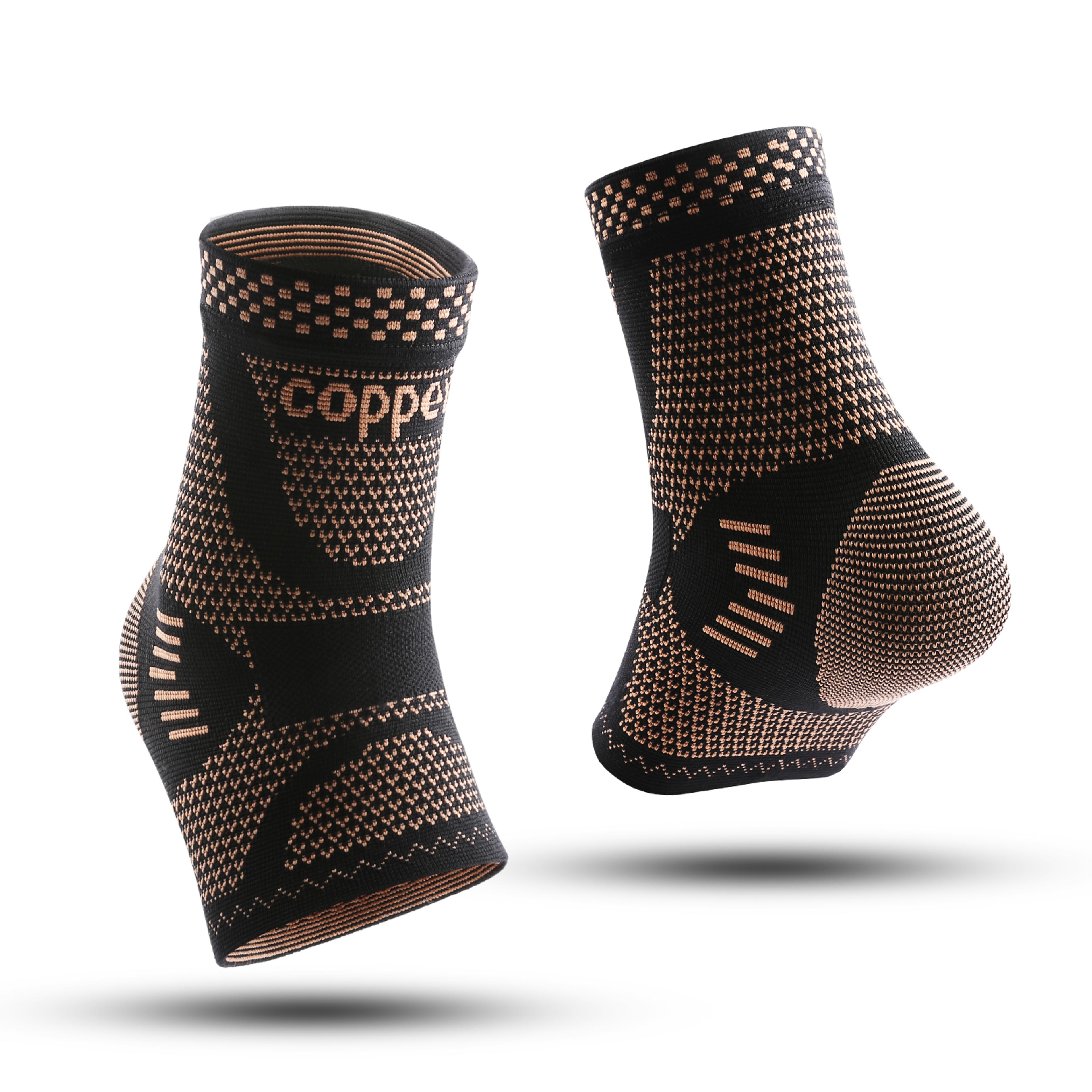 infused ankle support compression sleeve, copper ankle brace for foot pain, recovery, and sports injury relief for men