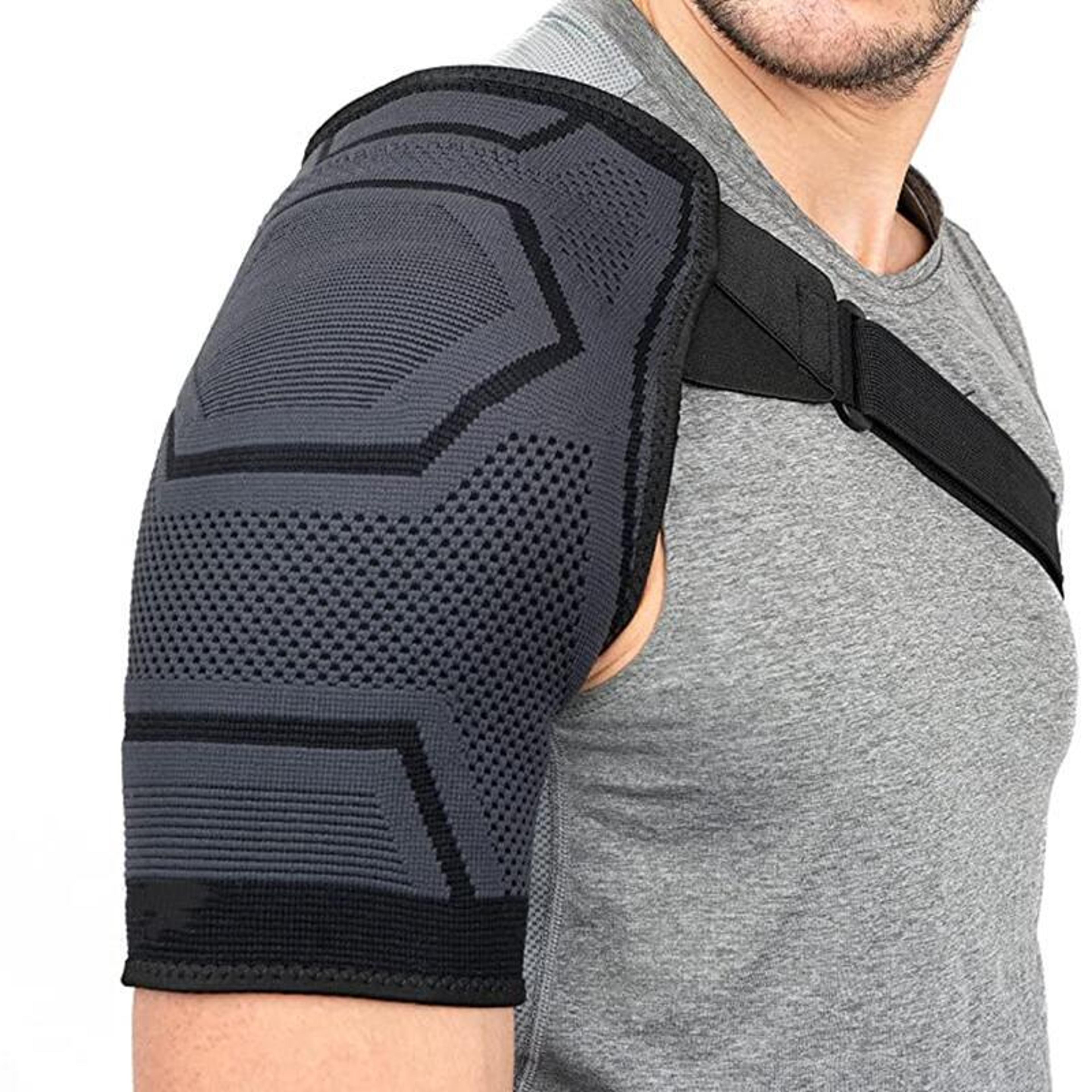 shoulder pain relief brace, adjustable compression strap wrap belt for torn rotator cuff dislocation for men and women