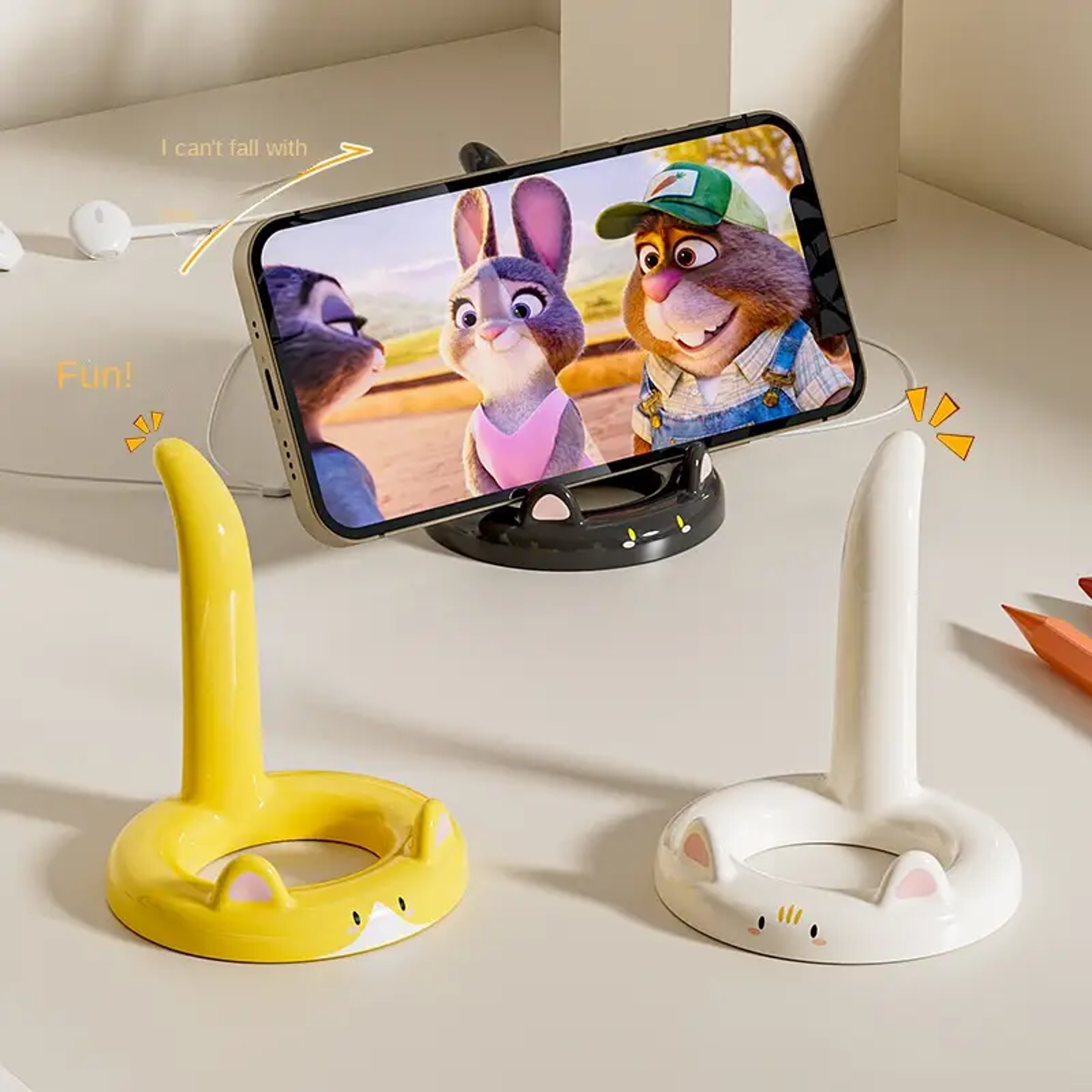 adjustable cartoon cat phone stand, cute holder for smartphones