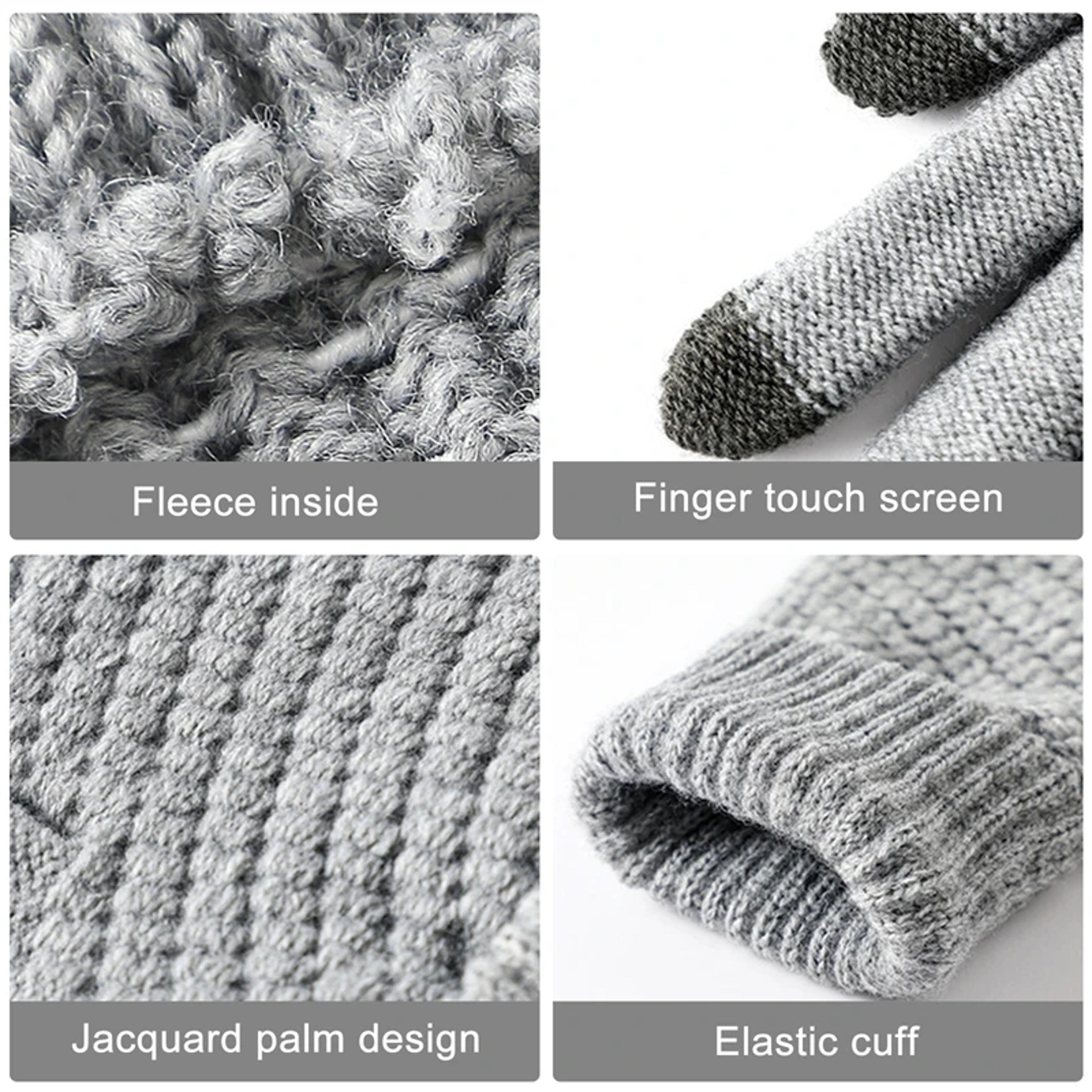 Stretch Classical Knit Mittens Women Men Warm Winter Touch Screen Gloves Wool Full Finger Outdoor C 2