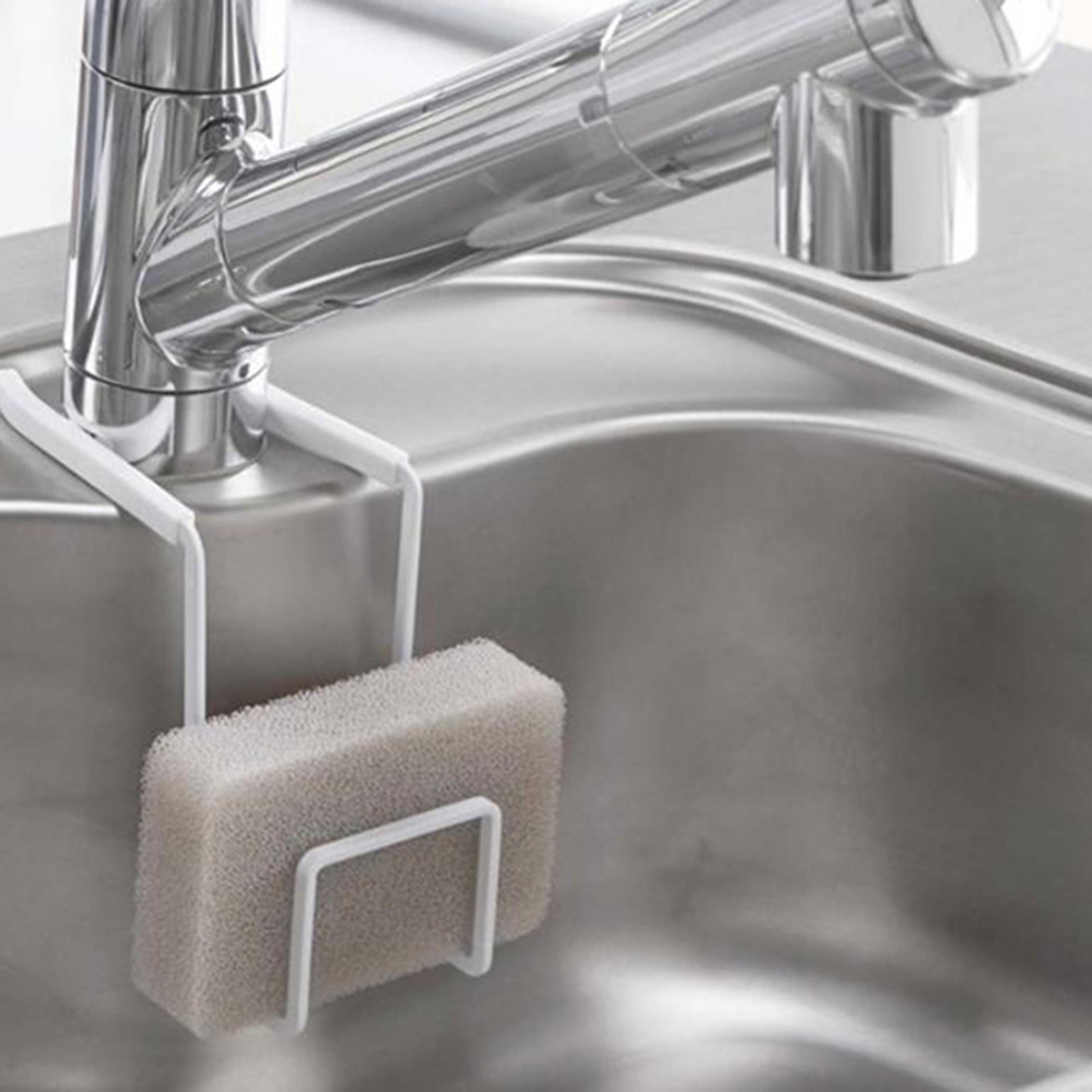 small kitchen bathroom organizer, durable metal sink caddy, sponge holder, liquid dish drainer, faucet rack shower