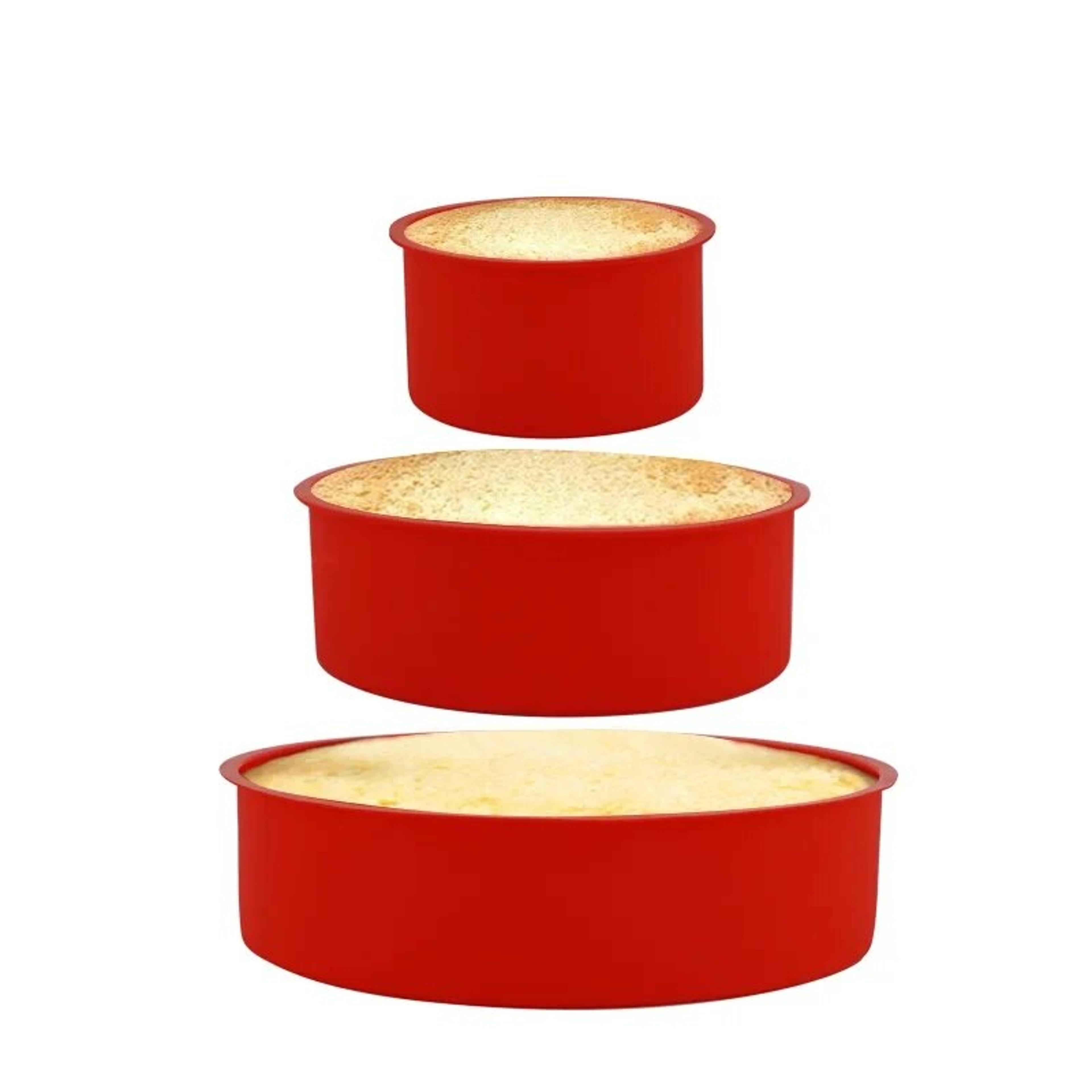 Round Baking Mold Kitchen Silicone Nonstick Cake Mold Tray Reusable Silicone Pans 4