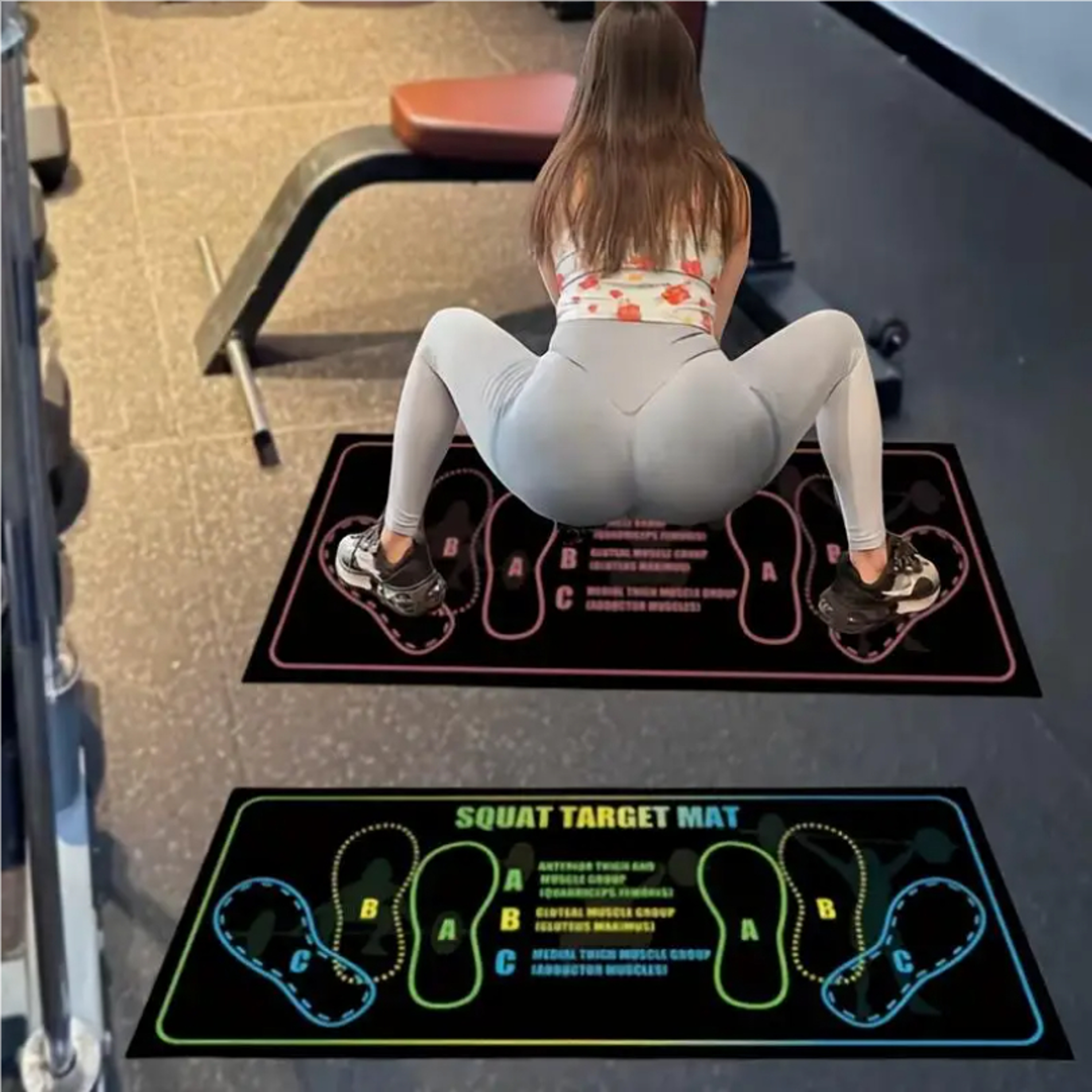 durable anti-slip squat pad set, non-skid exercise mats for home & gym use