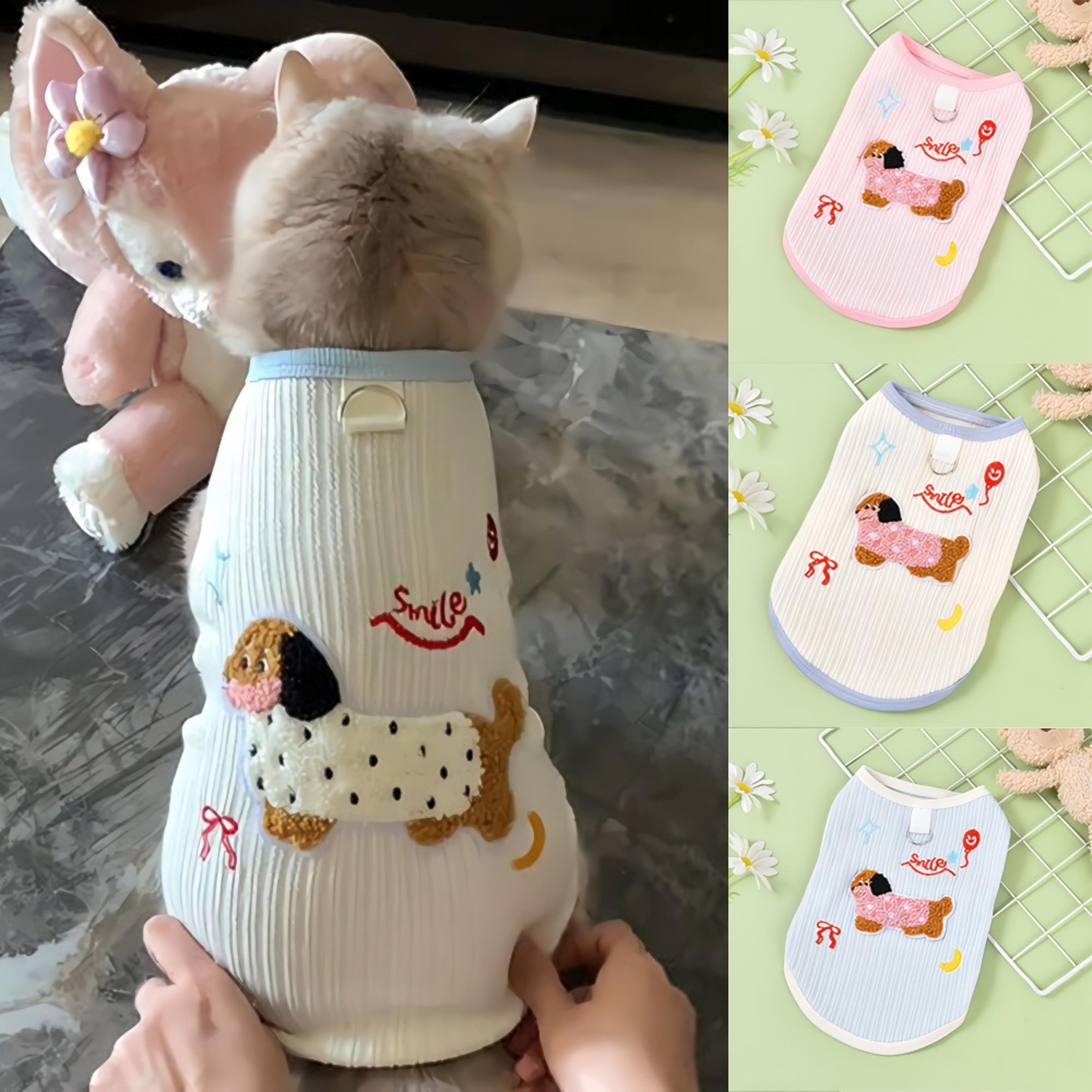 small dog vest, breathable puppy clothes, cute cat clothes for summer, undershirt pet supplies with hook, soft dog cloth