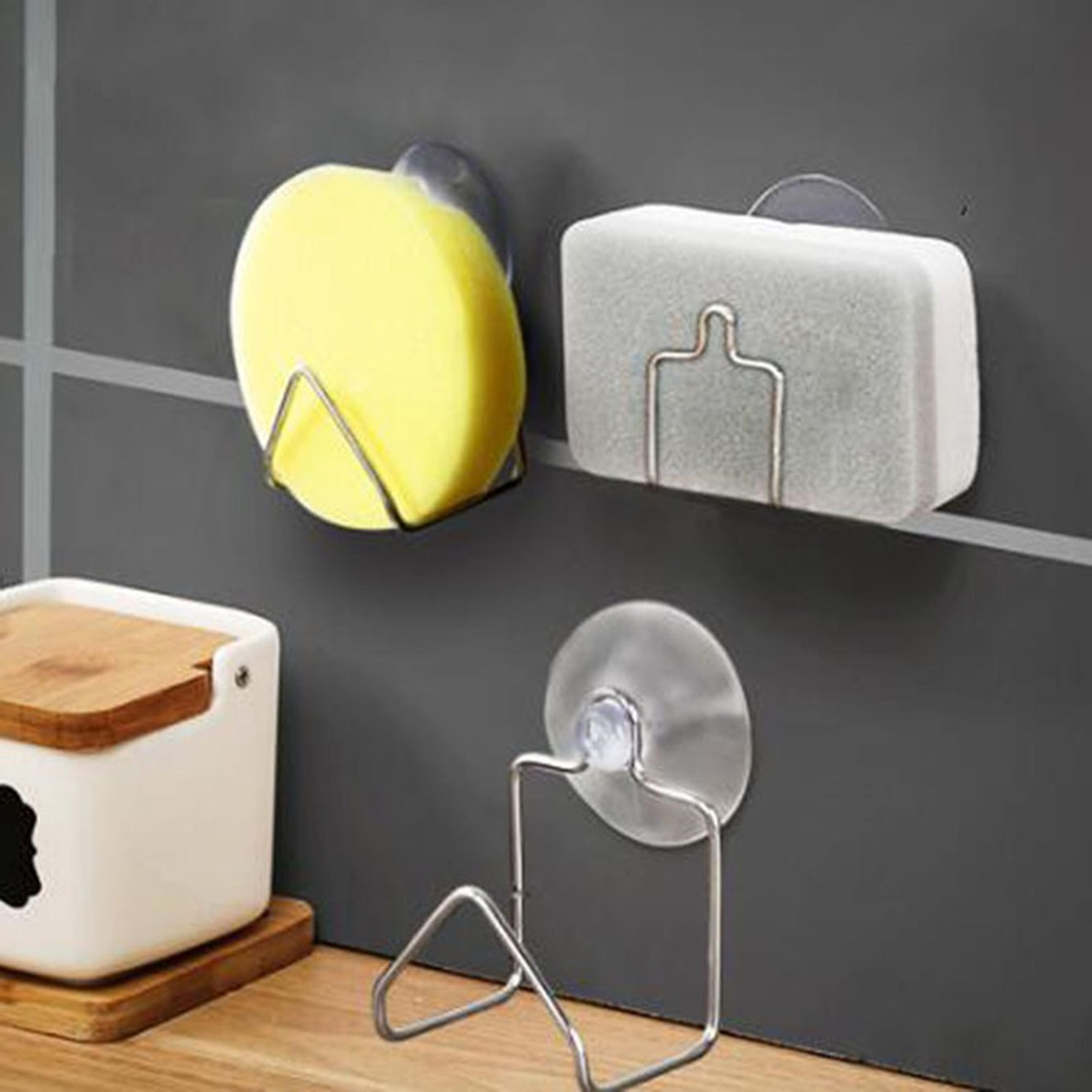 suction cup dish drainer, stainless steel cloth shelf, sink sponge holder, kitchen organizer accessories