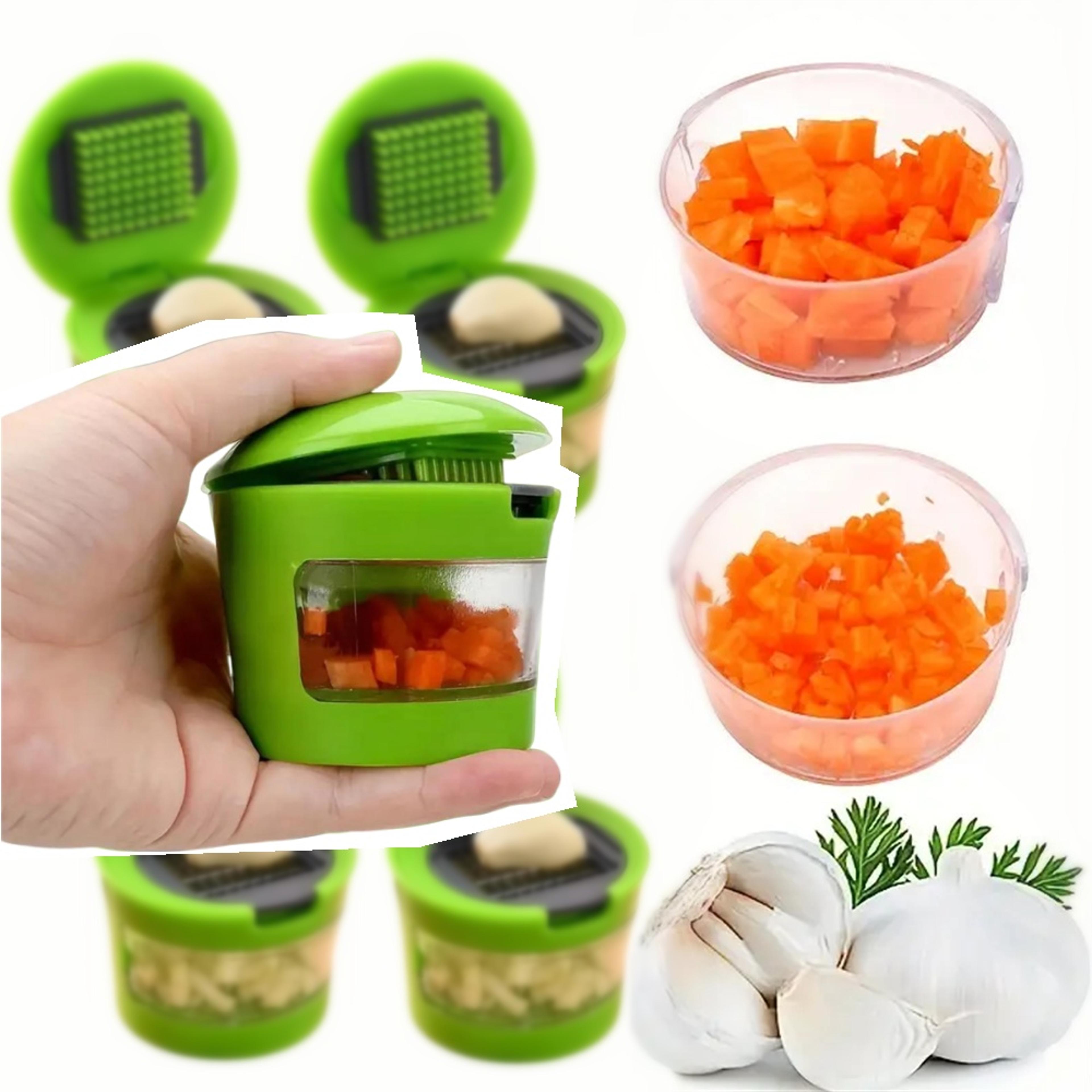 garlic press easy manual, stainless steel vegetable cutter tool, multi-functional kitchen gadget for home & bbq use