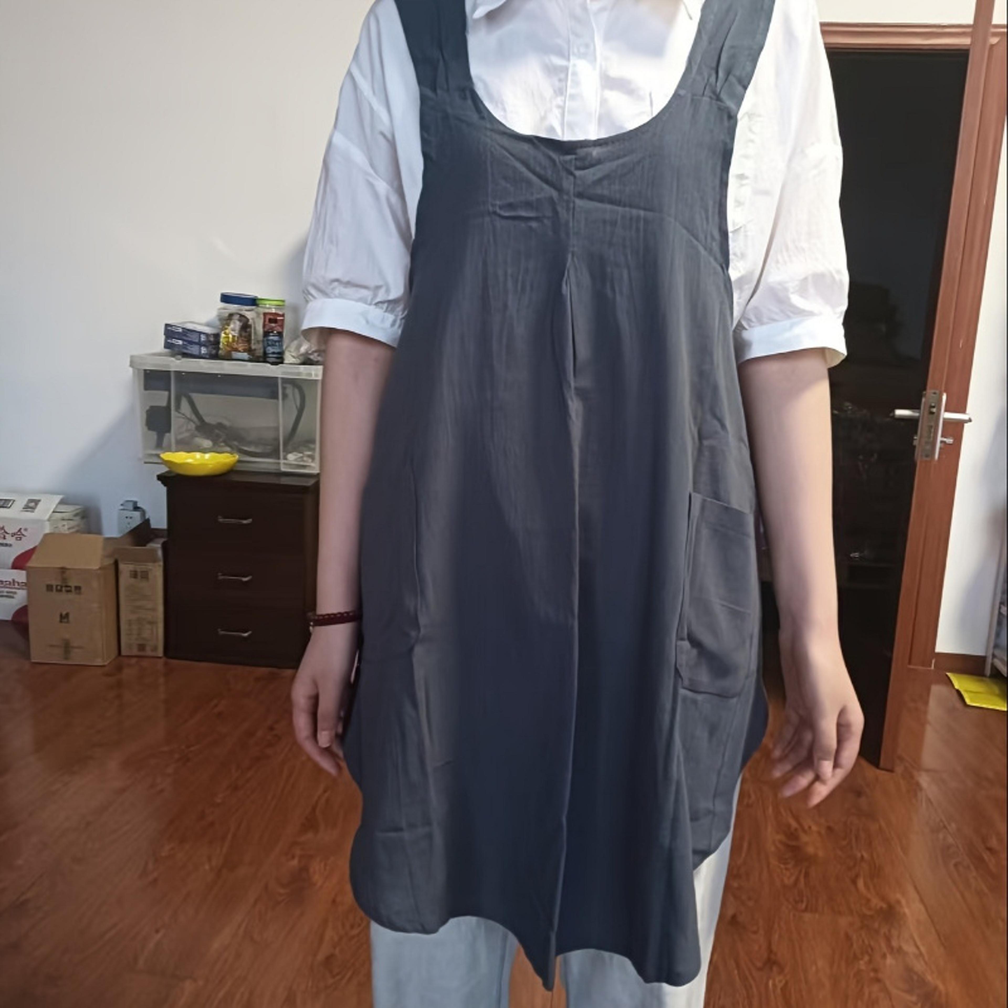 Comfortable Vintage Apron With Pockets EasyClean Adjustable NoTie Design For Baking Lovers 3