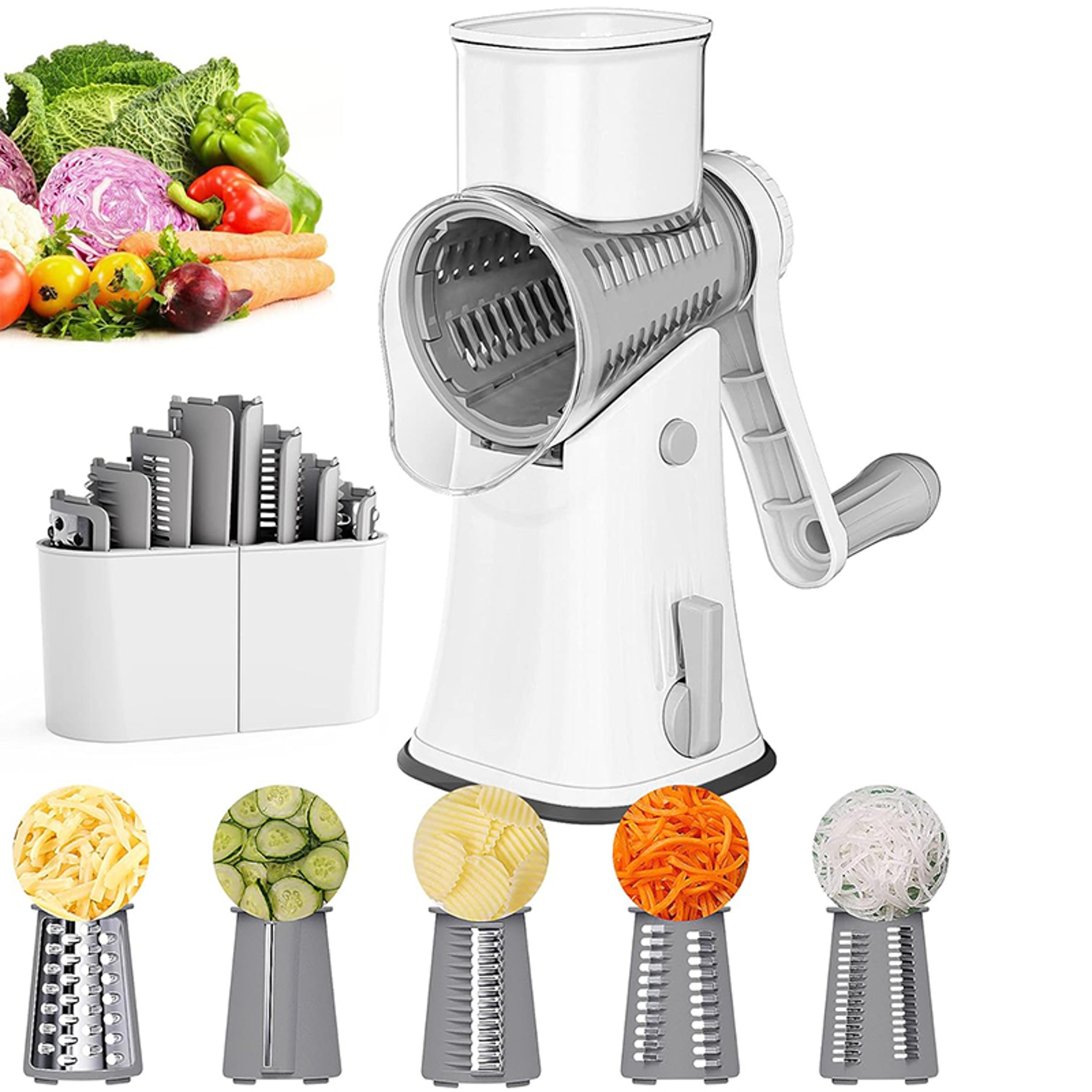 mandoline vegetable julienne slicer rotary cheese grater nut chopper for kitchen