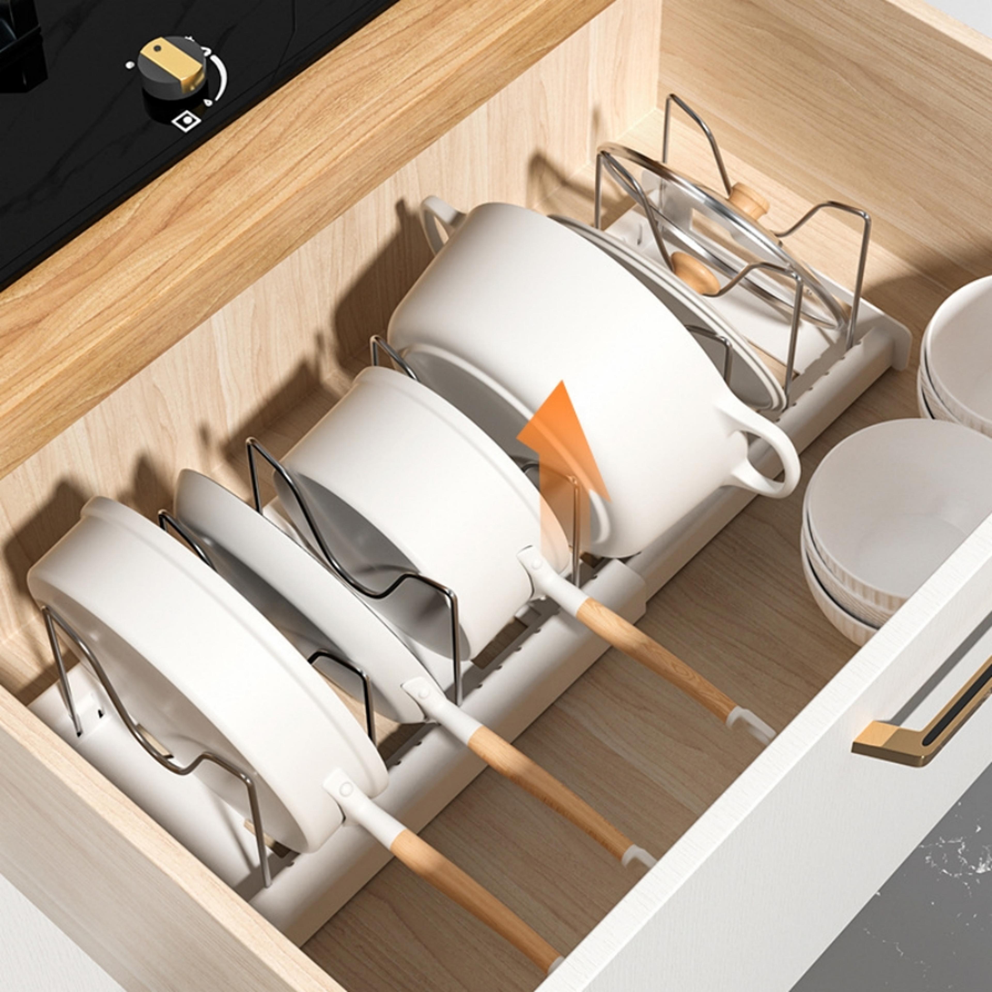 foldable kitchen utensil storage rack | pot lid organizer