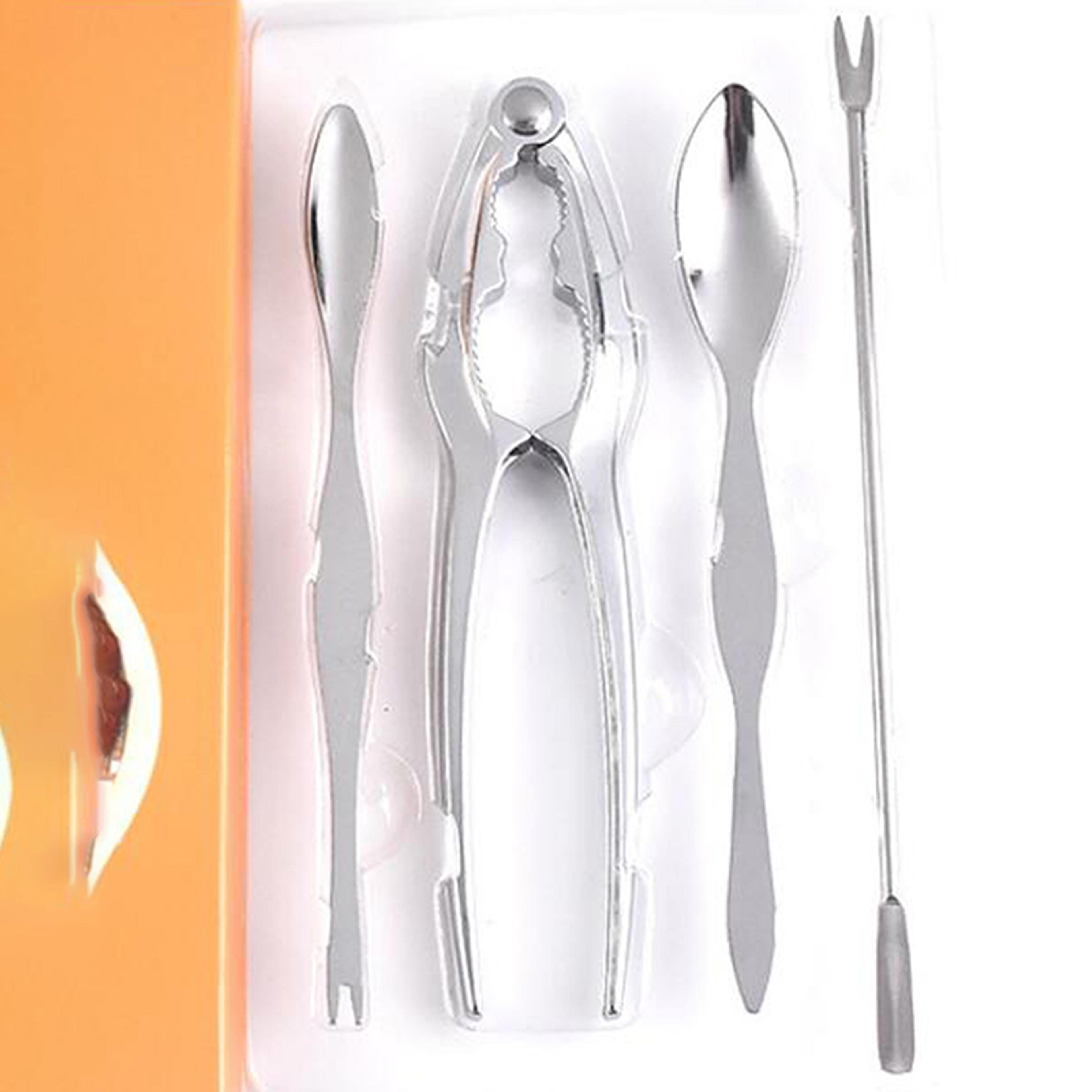 Crab Shrimp  Nut Tool Set  Kitchen Accessories With Fork Spoon Pliers  Lobster Cracker 4