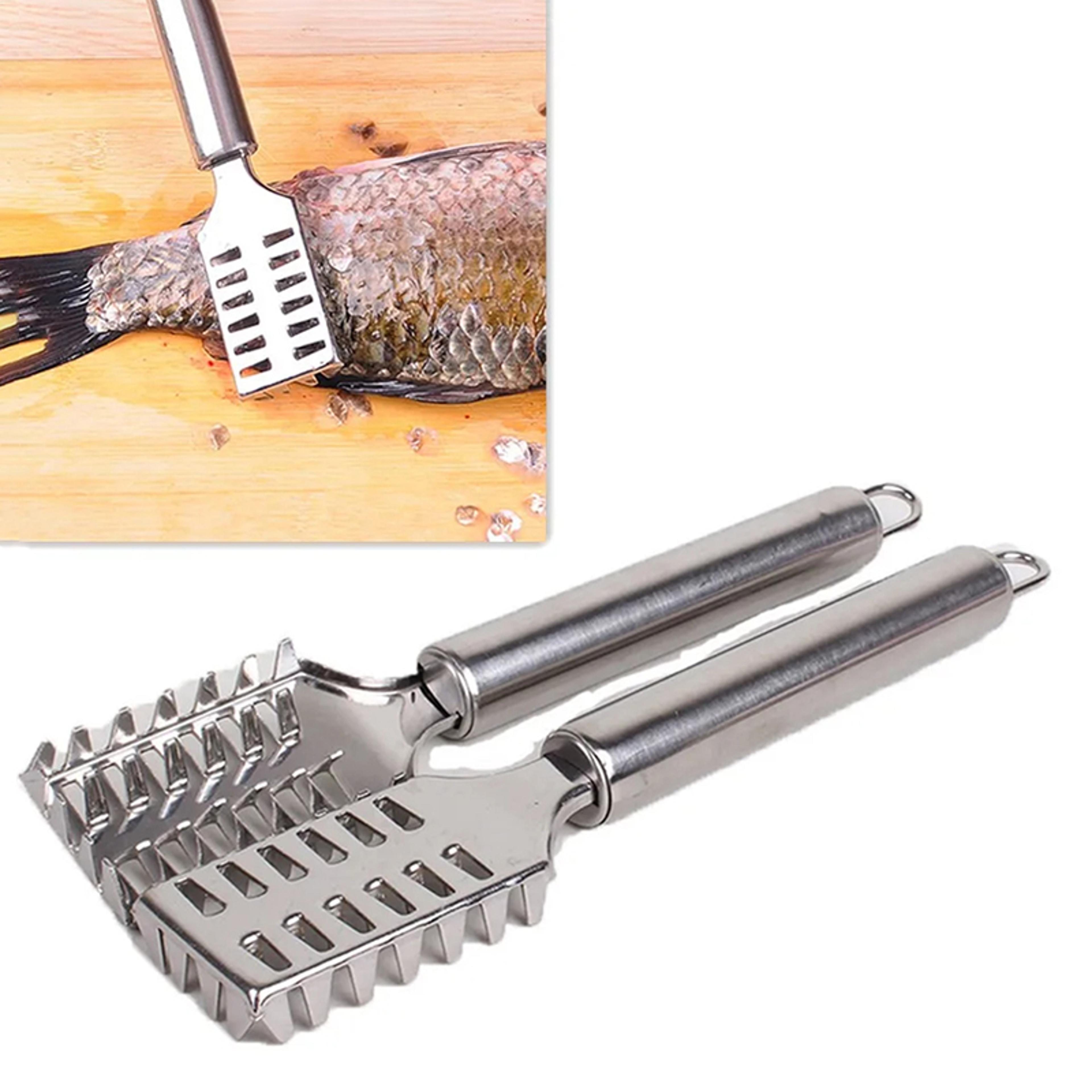 seafood crackers fish scaler scraper, stainless steel planet skin brush cleaner