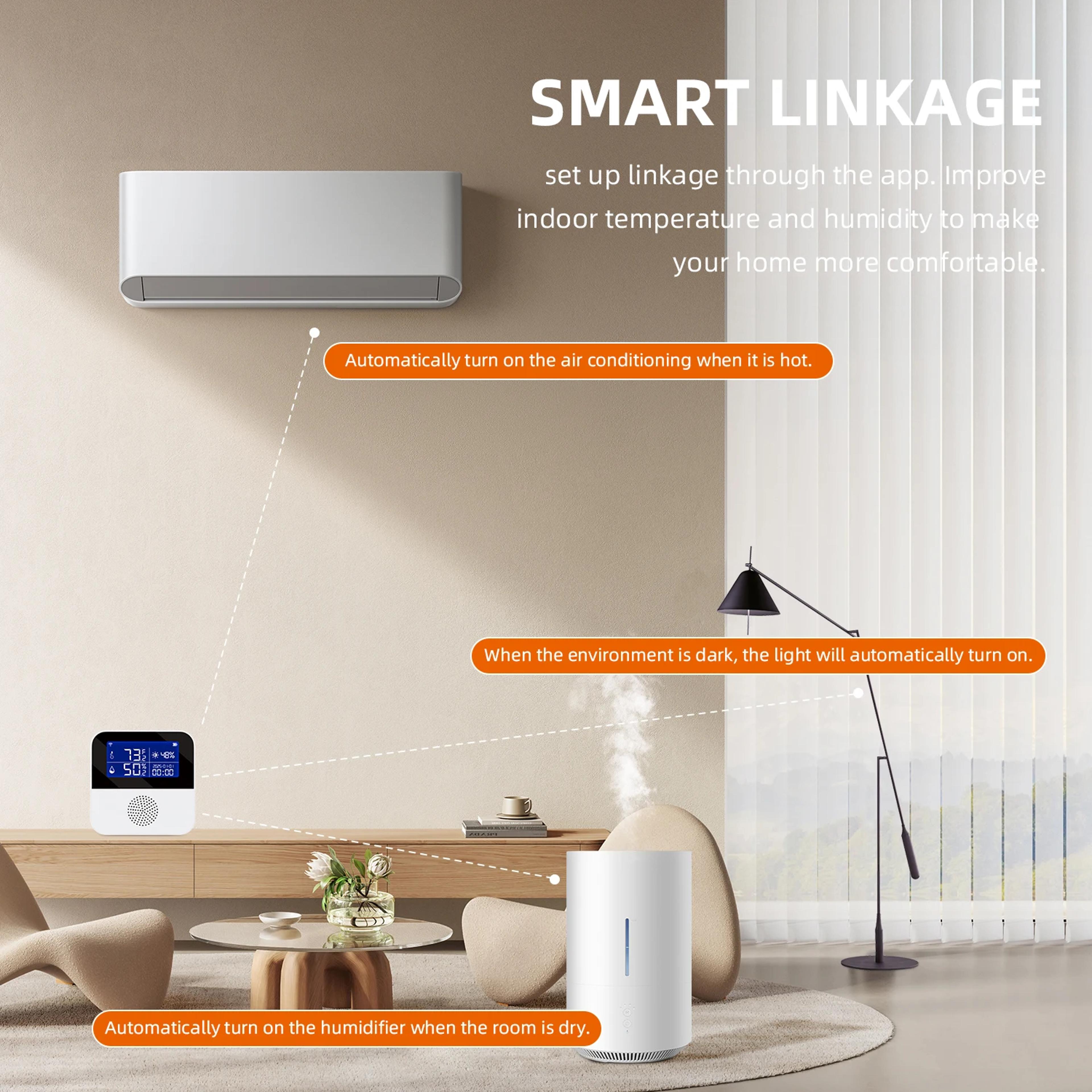 Smart WIFI Temperature And Humidity Sensor With LCD Display  Ideal Indoor Thermometer And Hygromete 5