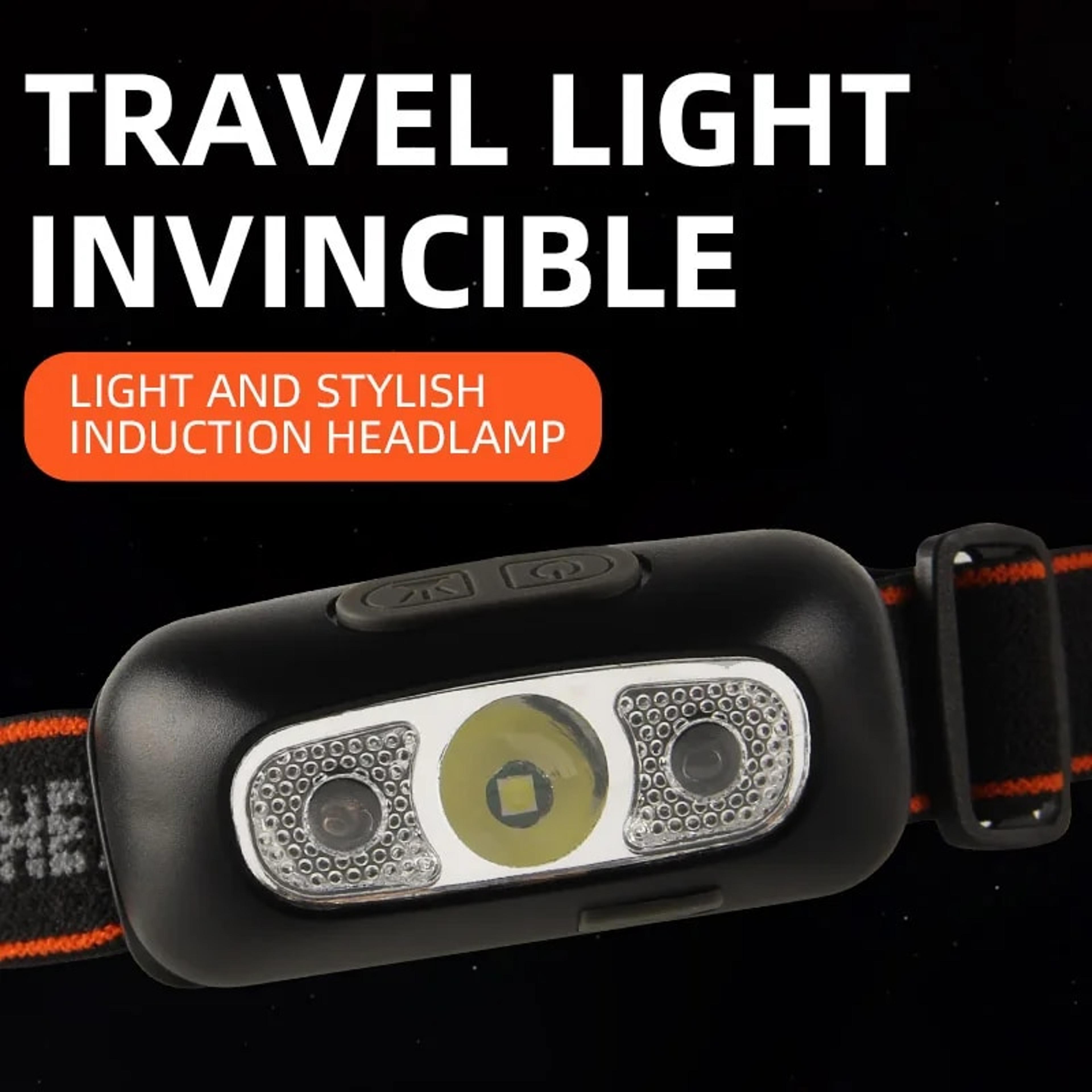 Motion Sensor USB Rechargeable LED Headlamp  Waterproof Induction Headlight For Outdoor Adventures 2