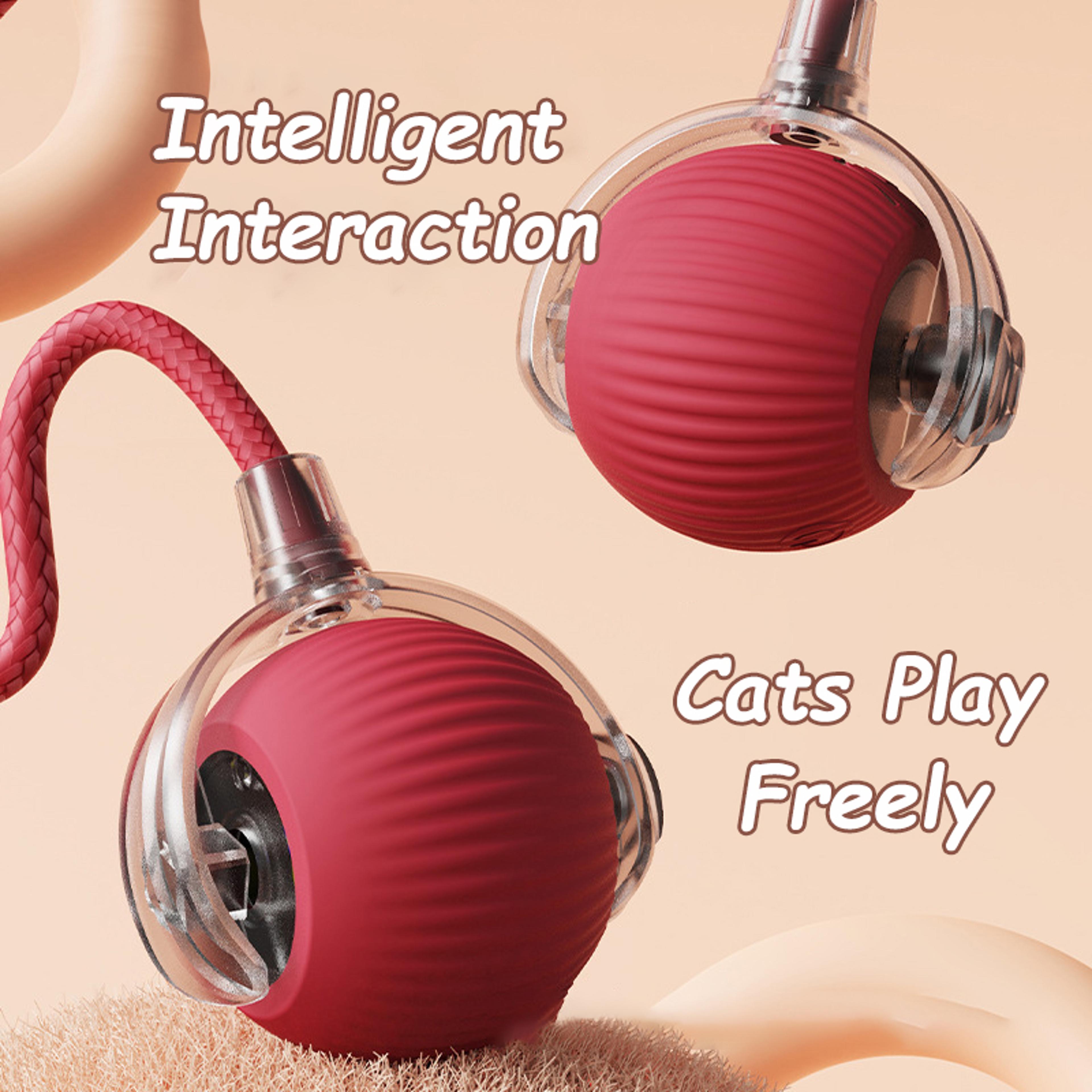 Rechargeable Smart Pet Toy  Interactive Rolling Ball With Faux Tail For Cats  Dogs 1