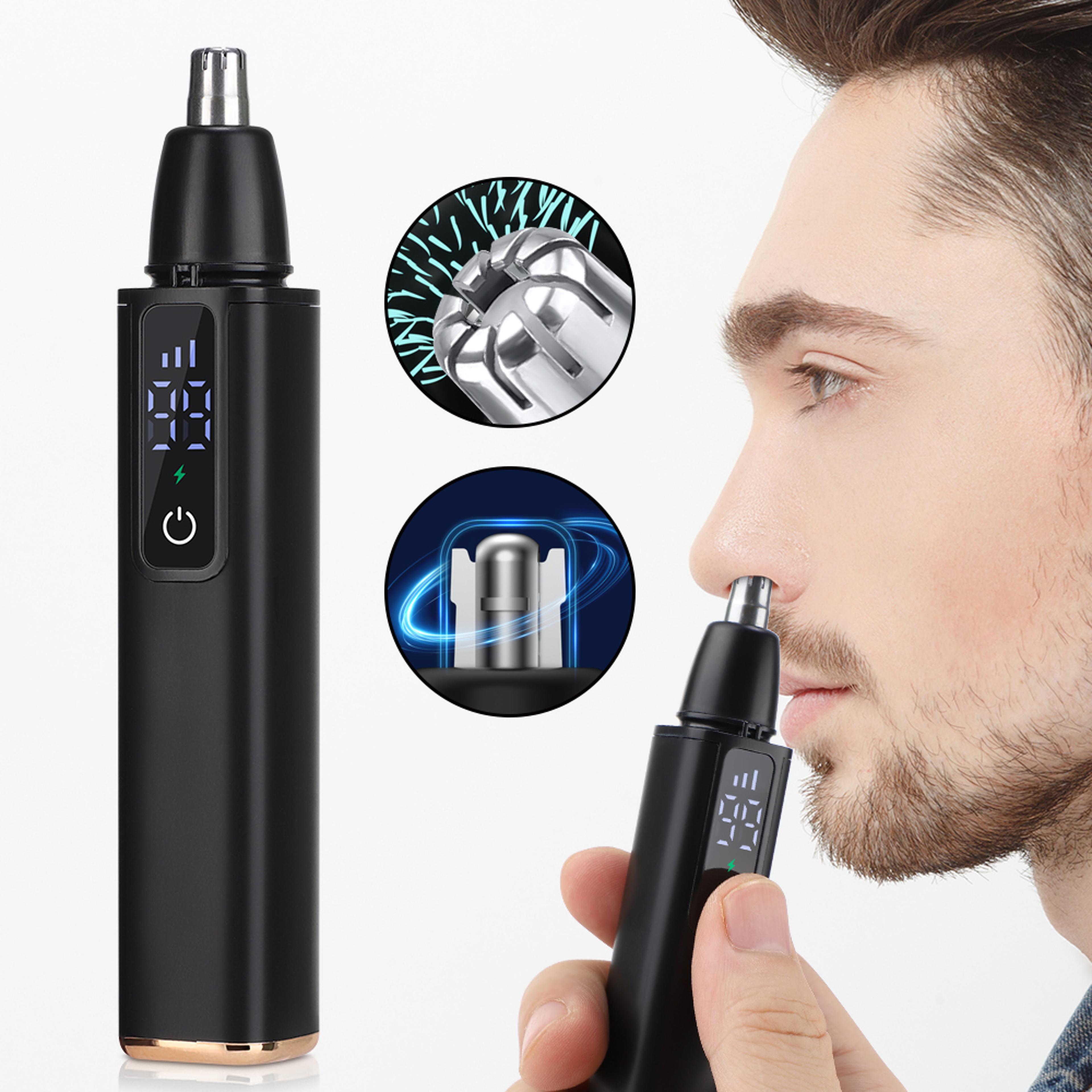 electric nose hair trimmer, rechargeable & washable, unisex professional painless nose hair clipper