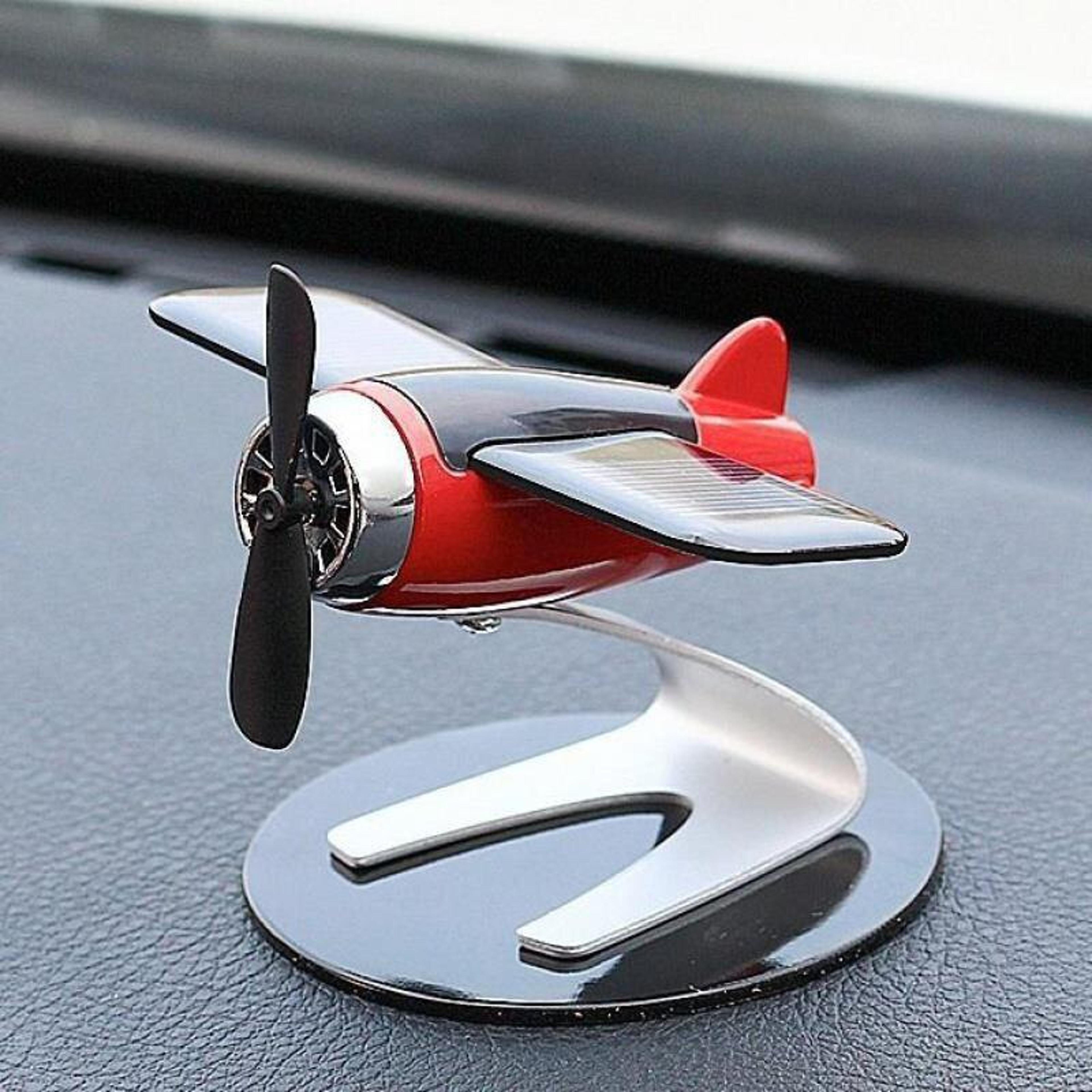 Solar Powered Airplane Dashboard Ornament Decorative Solar Car Decoration For Car Interior Desk Gif 5
