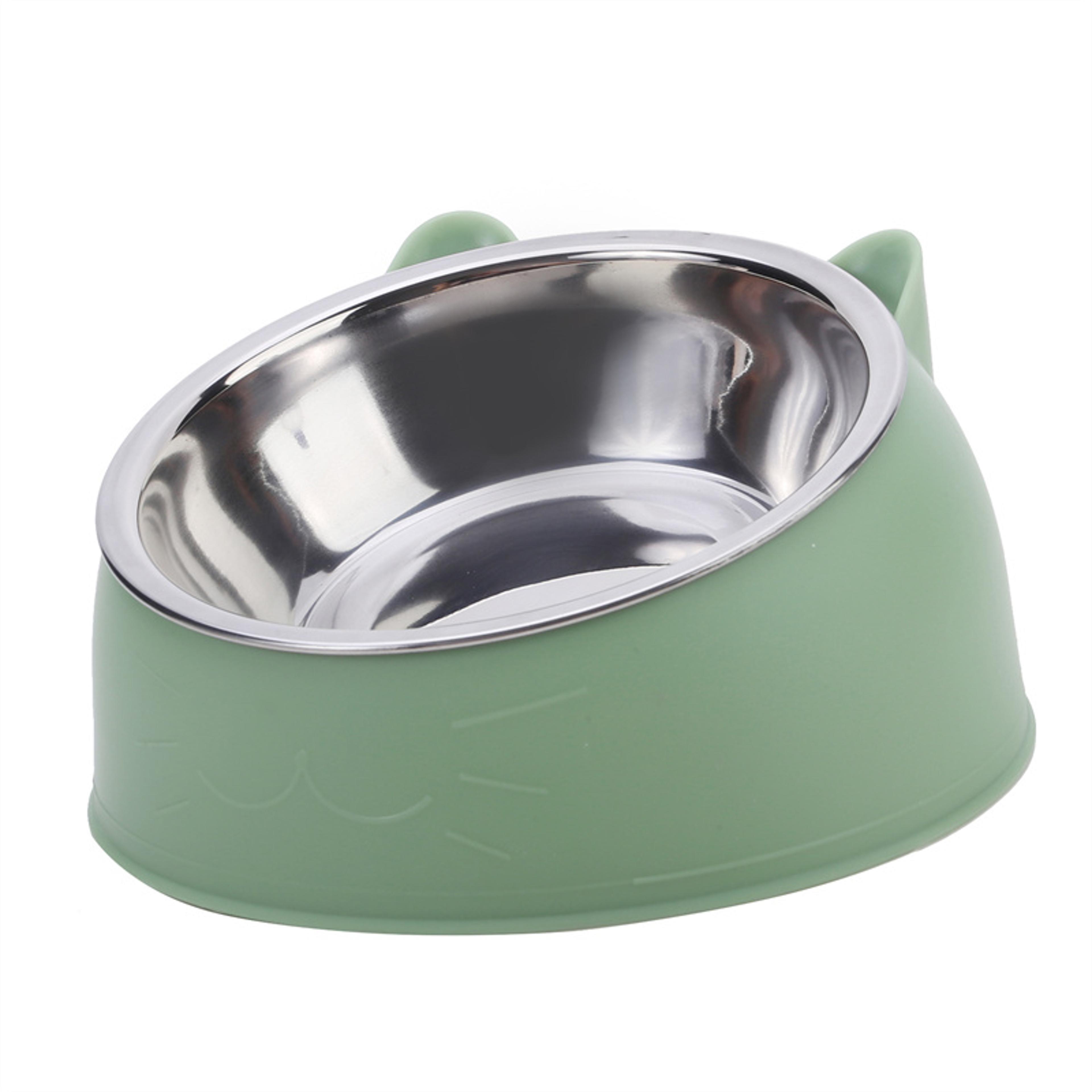 inclined stainless steel pet feeding bowl for cats and dogs