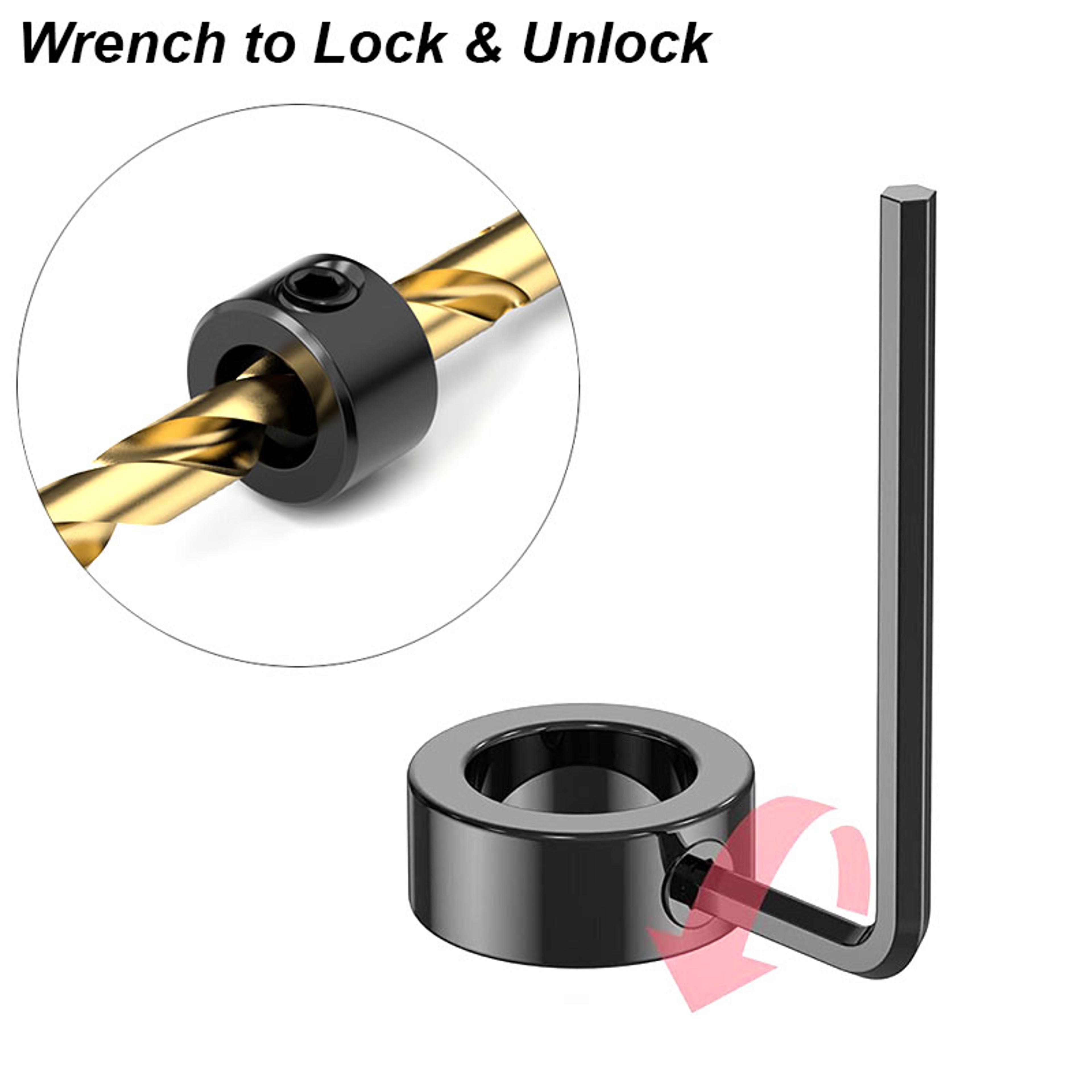 Adjustable Drill Stopper Collar Set Precision Woodwork Depth Control For Drilling  Shaft Positionin 3