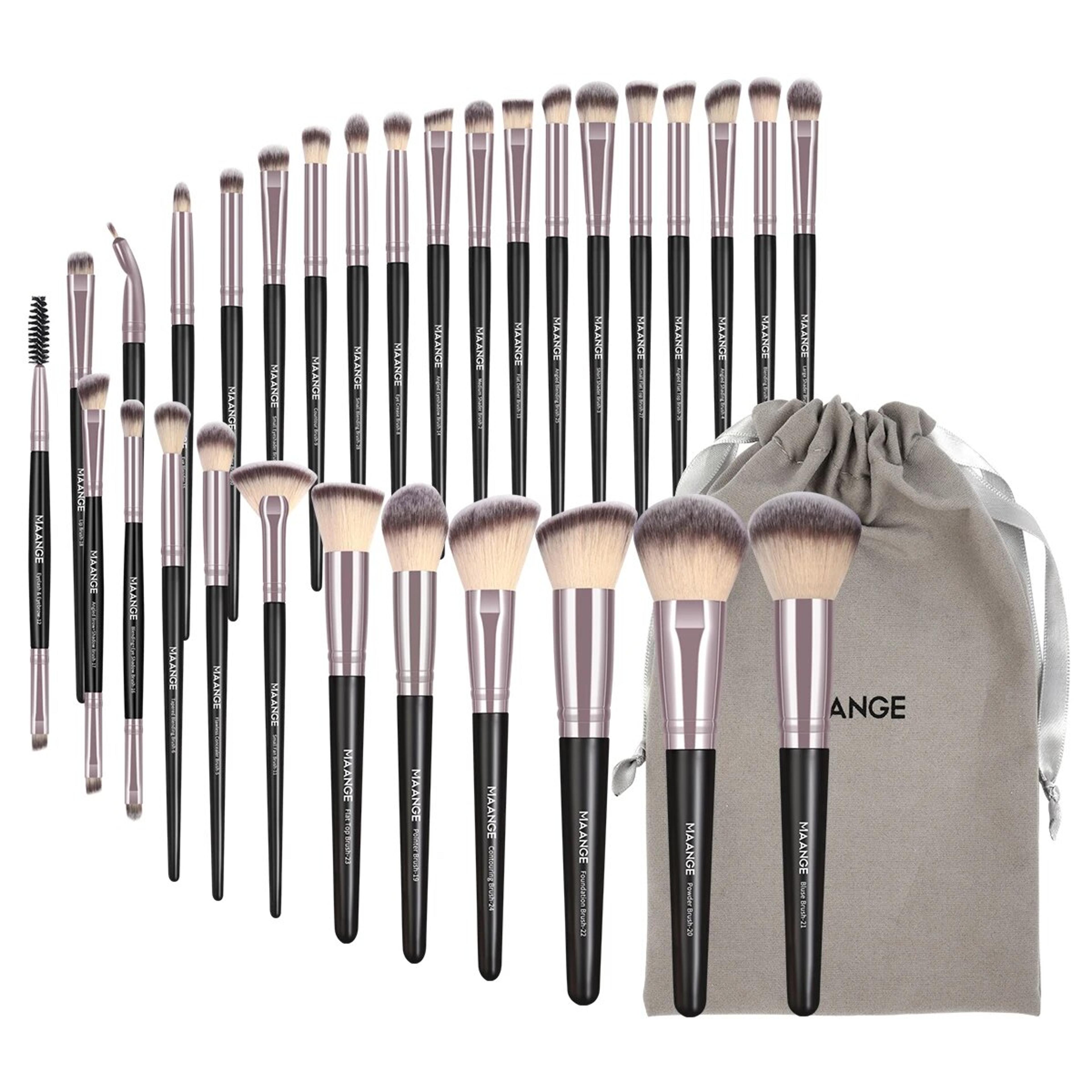 Professional Makeup Brush Set With Foundation Concealers Eye Shadows Powder Blush  Blending Brushes 12