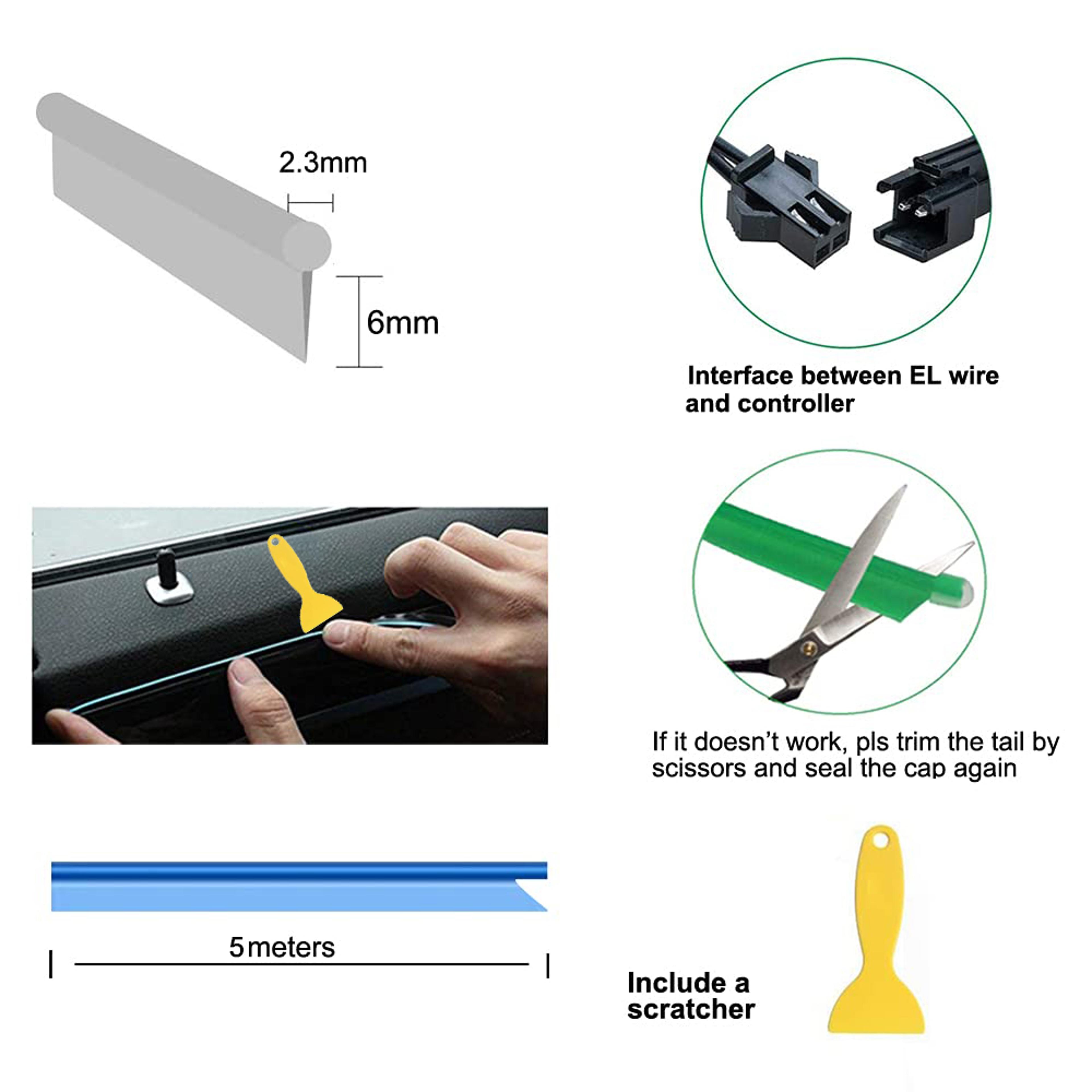 Car Interior LED Strip Light  Flexible USB Ambient Light For Auto DIY Neon Decorative Lamp 3