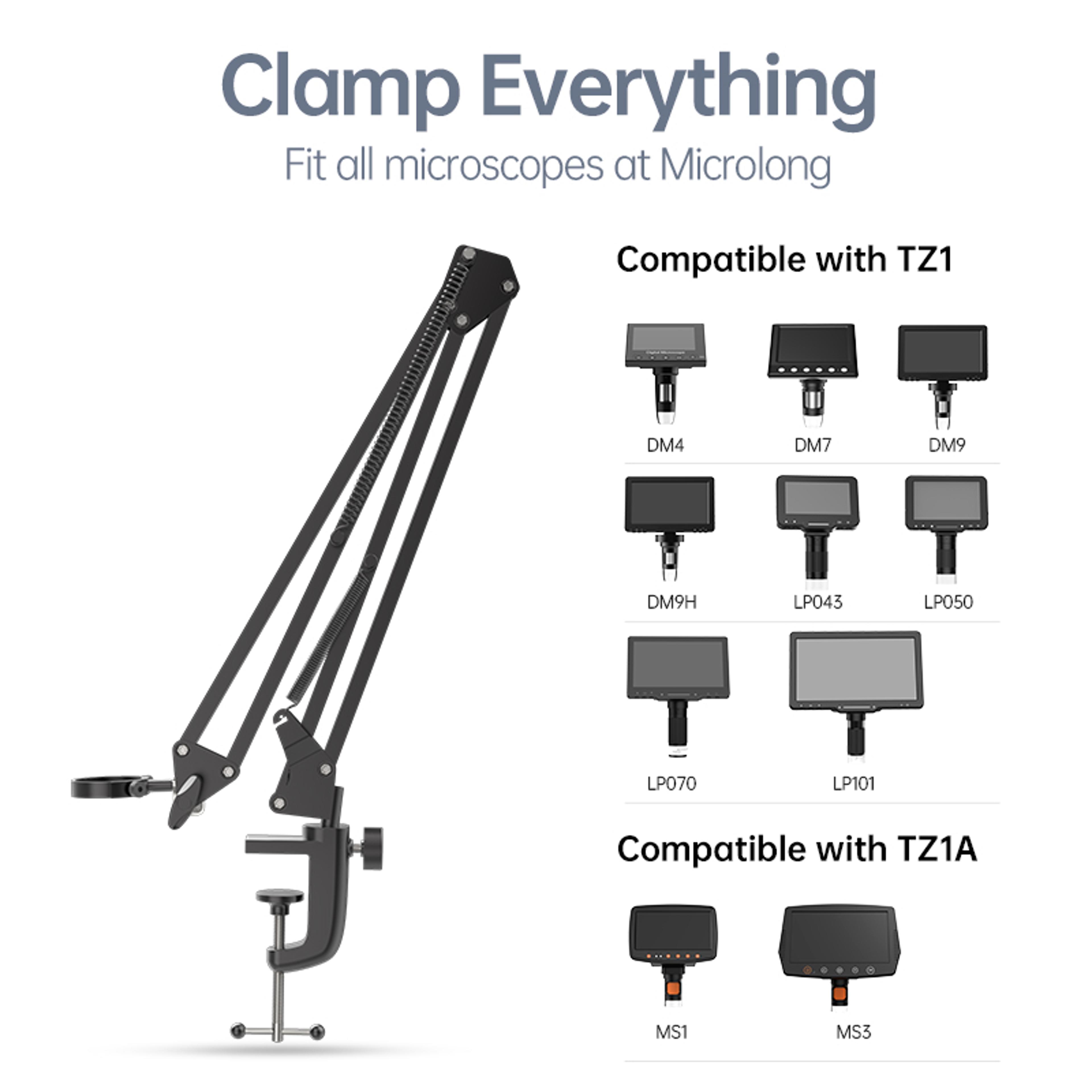Flexible Microscope Arm Stand  Adjustable Metal Bracket Coin Microscope Mount Compatible For Precis 5
