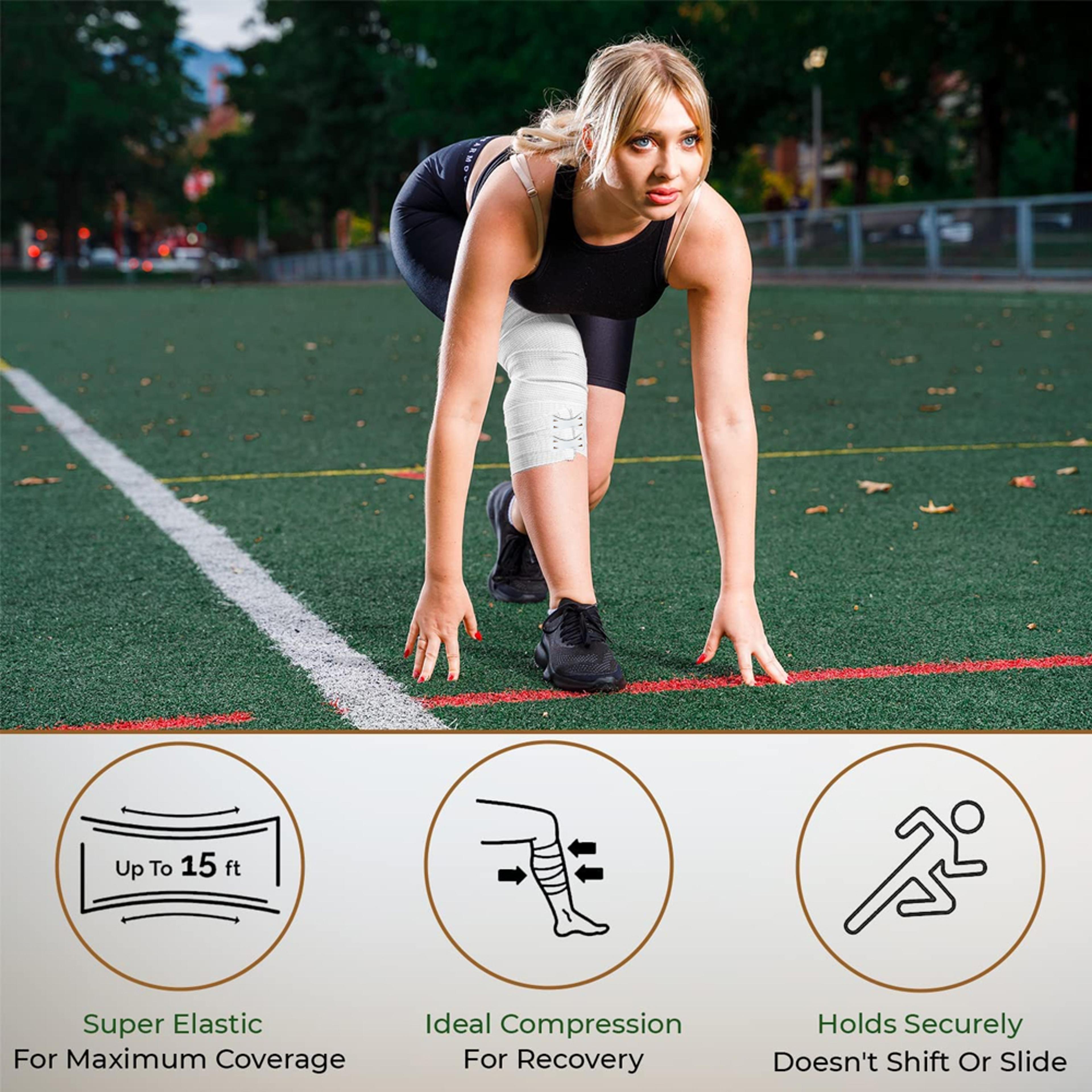 Elastic Compression Bandage Wrap For Sports Injuries  Ideal For Sprains Calf Ankle And Foot Support 5