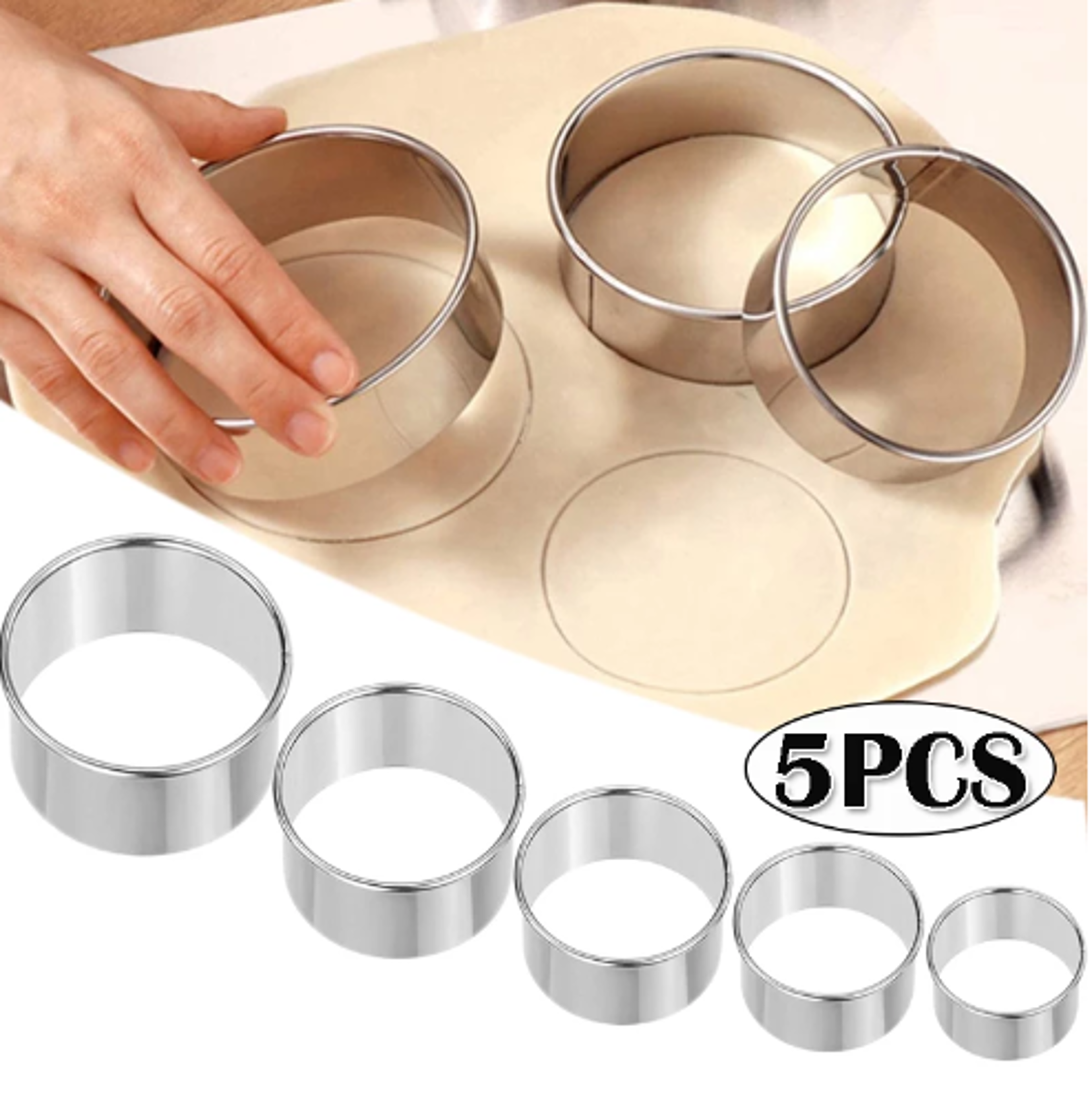 round stainless steel biscuit mold – diy pastry & dumpling cutter for baking