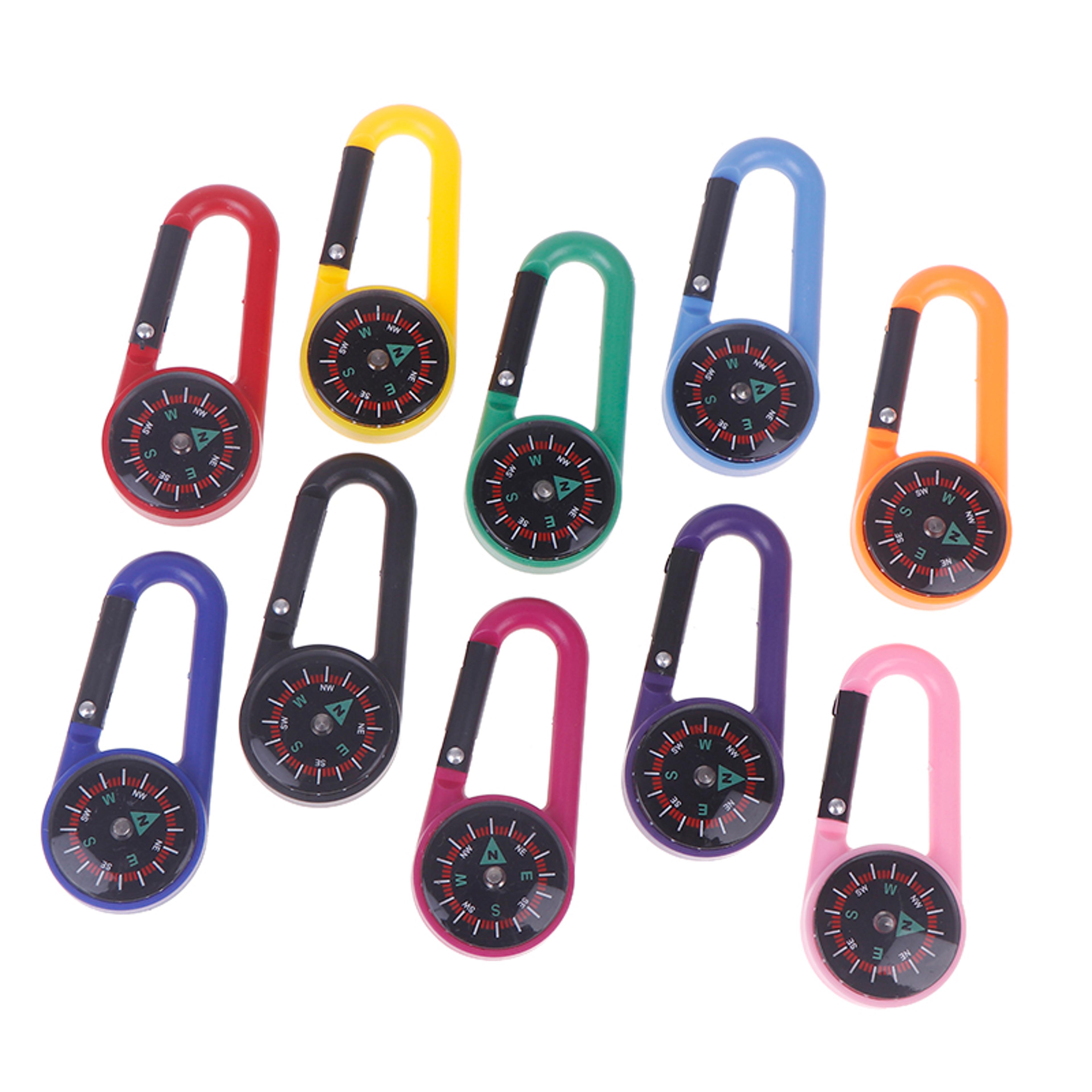 Outdoor Mini Compass Carabiner Keychain  Quick Release Buckle For Hiking Camping And Mountaineering 2