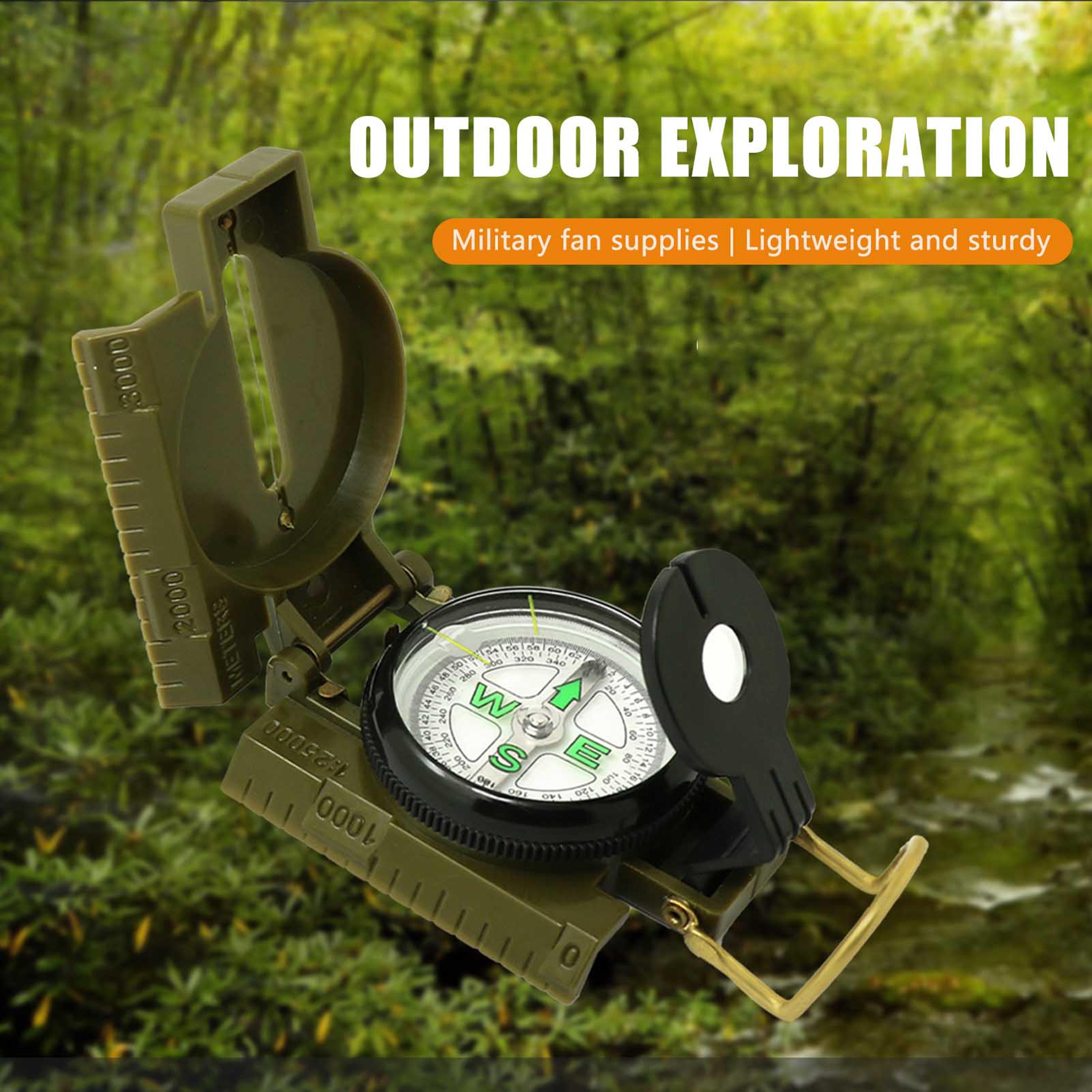 Military Compass For Outdoor Adventures  Army Green Folding Navigation Tool For Hiking Camping And  0