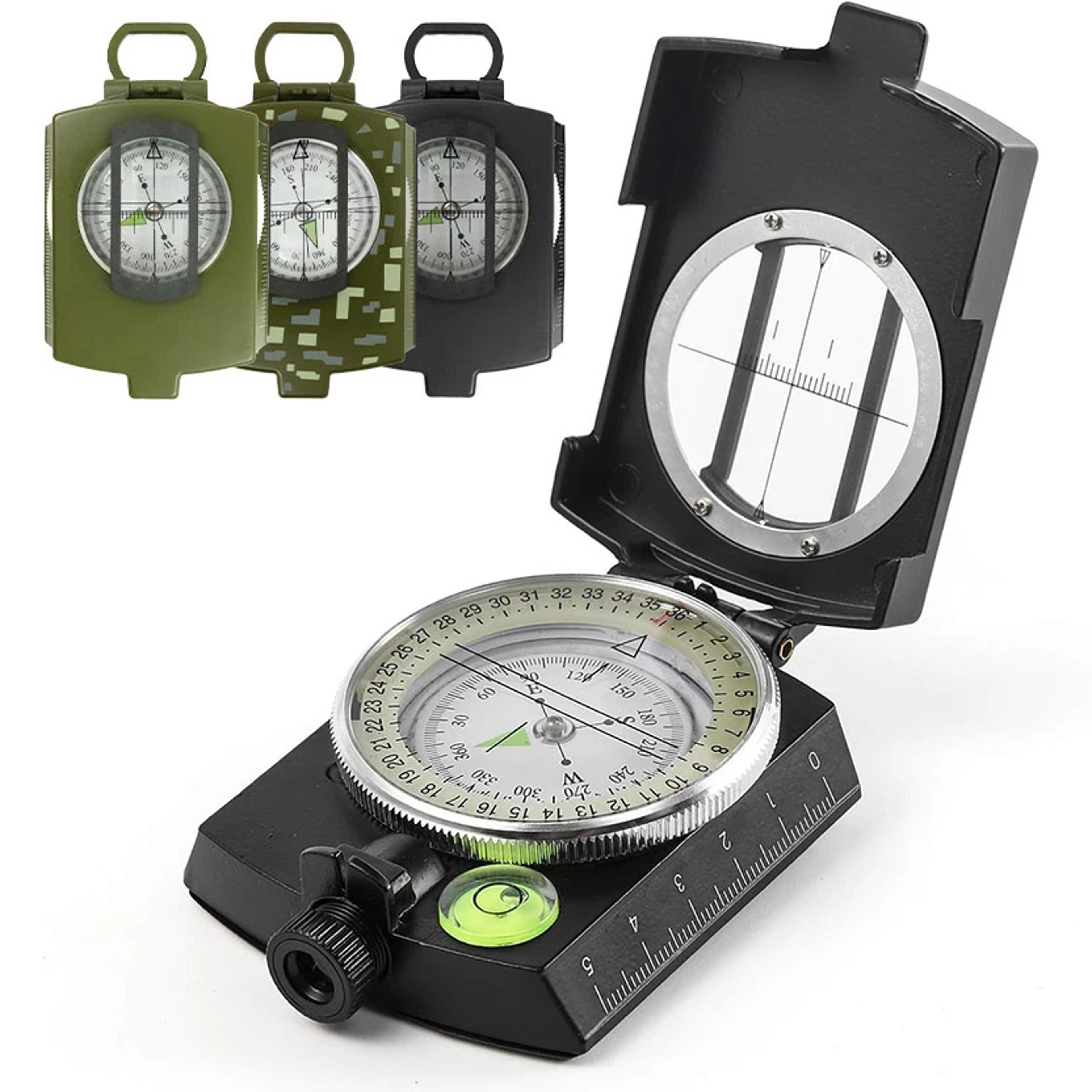 Tactical Survival Compass  High Precision Metal Sight Compass With Luminous Dial For Outdoor Hiking 0