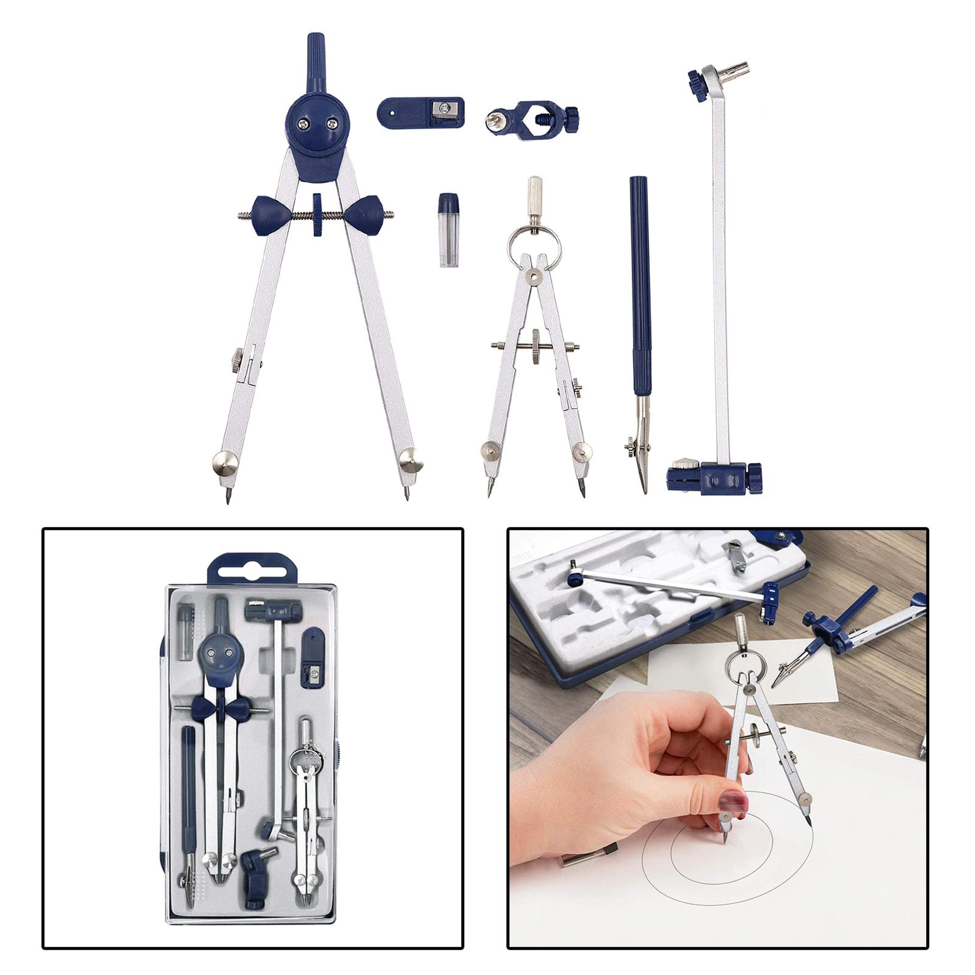precision geometry tool kit  professional circle drawing tool & drafting kit for engineers with storage box