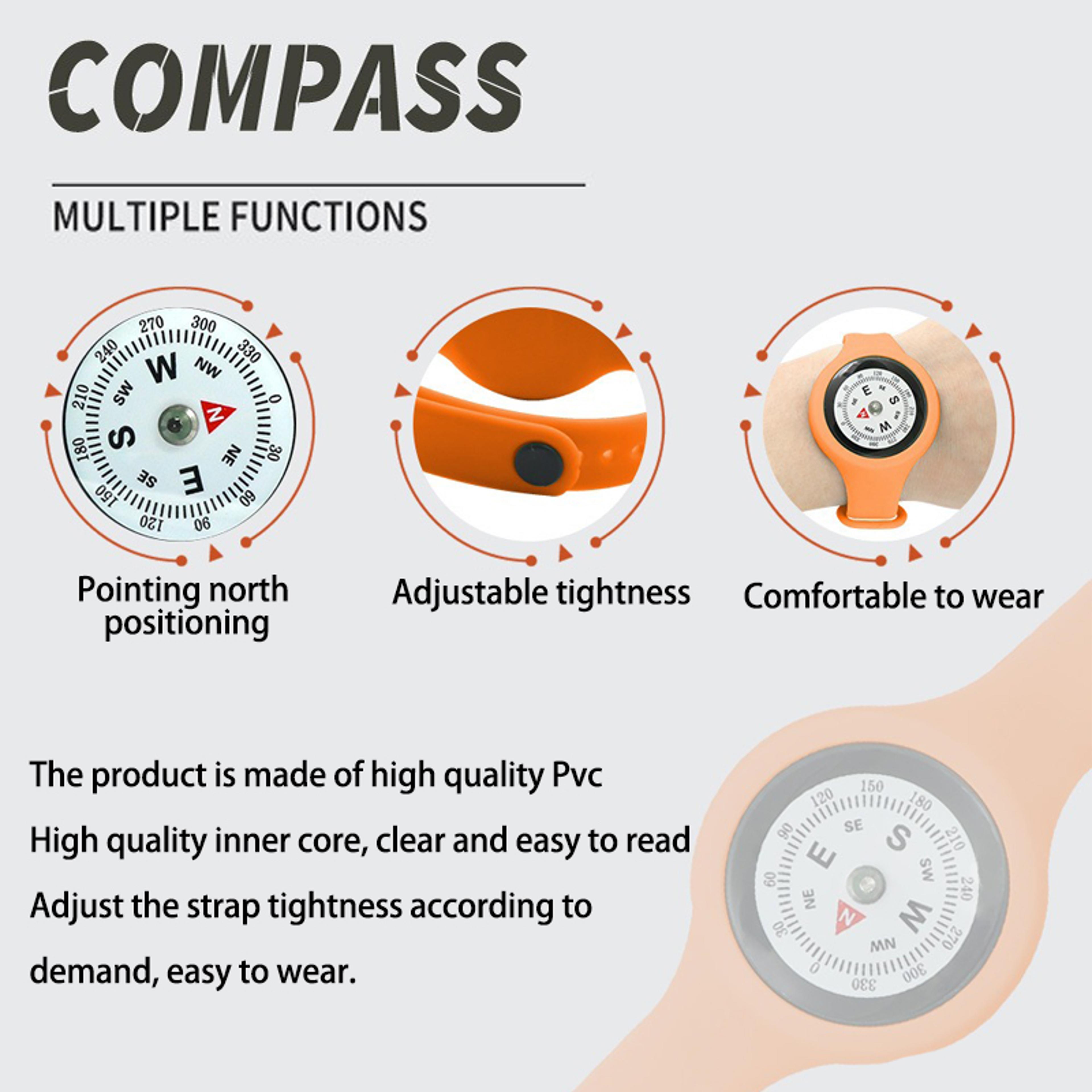 Wearable Wrist Compass For Hiking  Travel  Precision Fluid Damping Navigation Tool For Kids  Adults 2