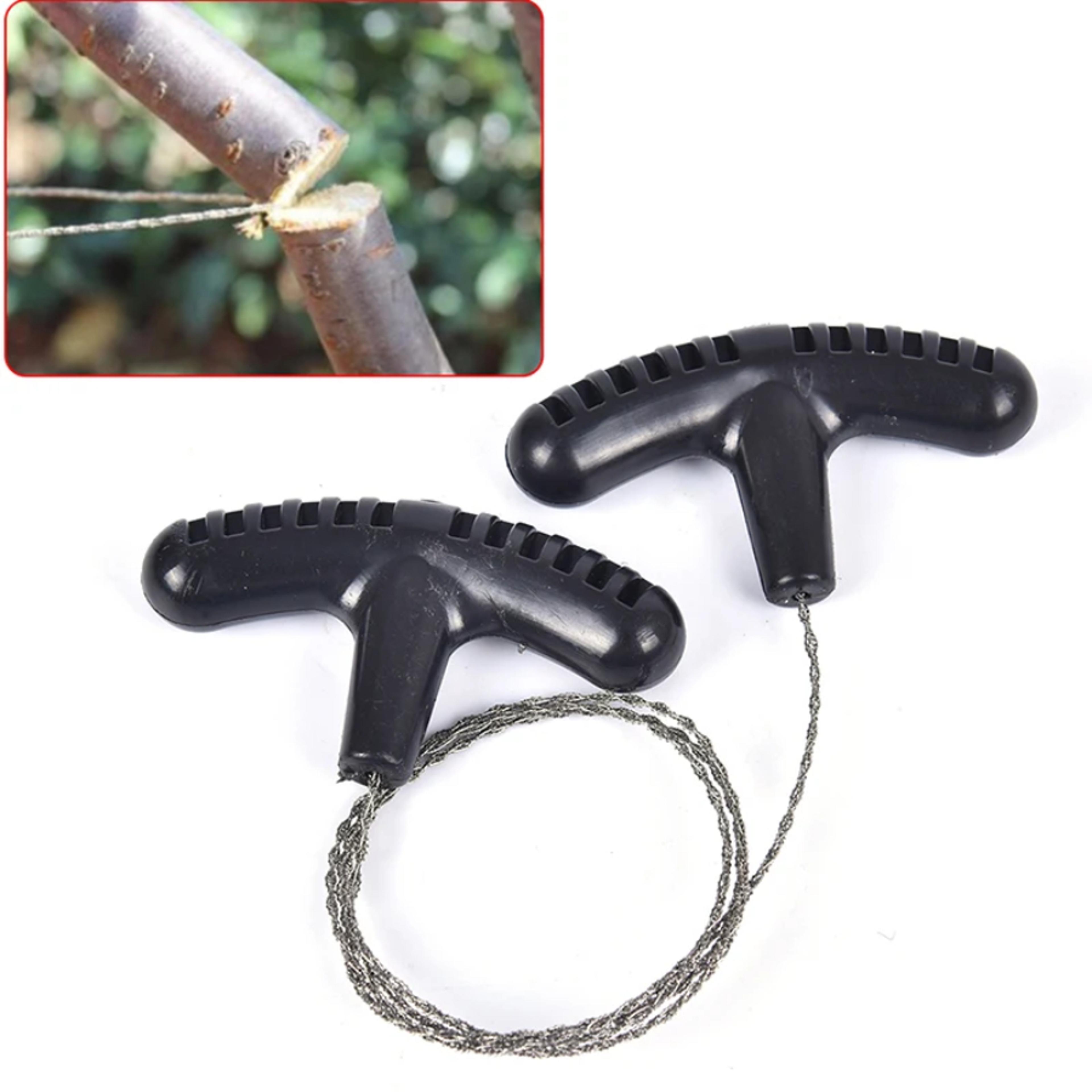 manual steel wire saw with finger handle portable survival gear for camping & hiking