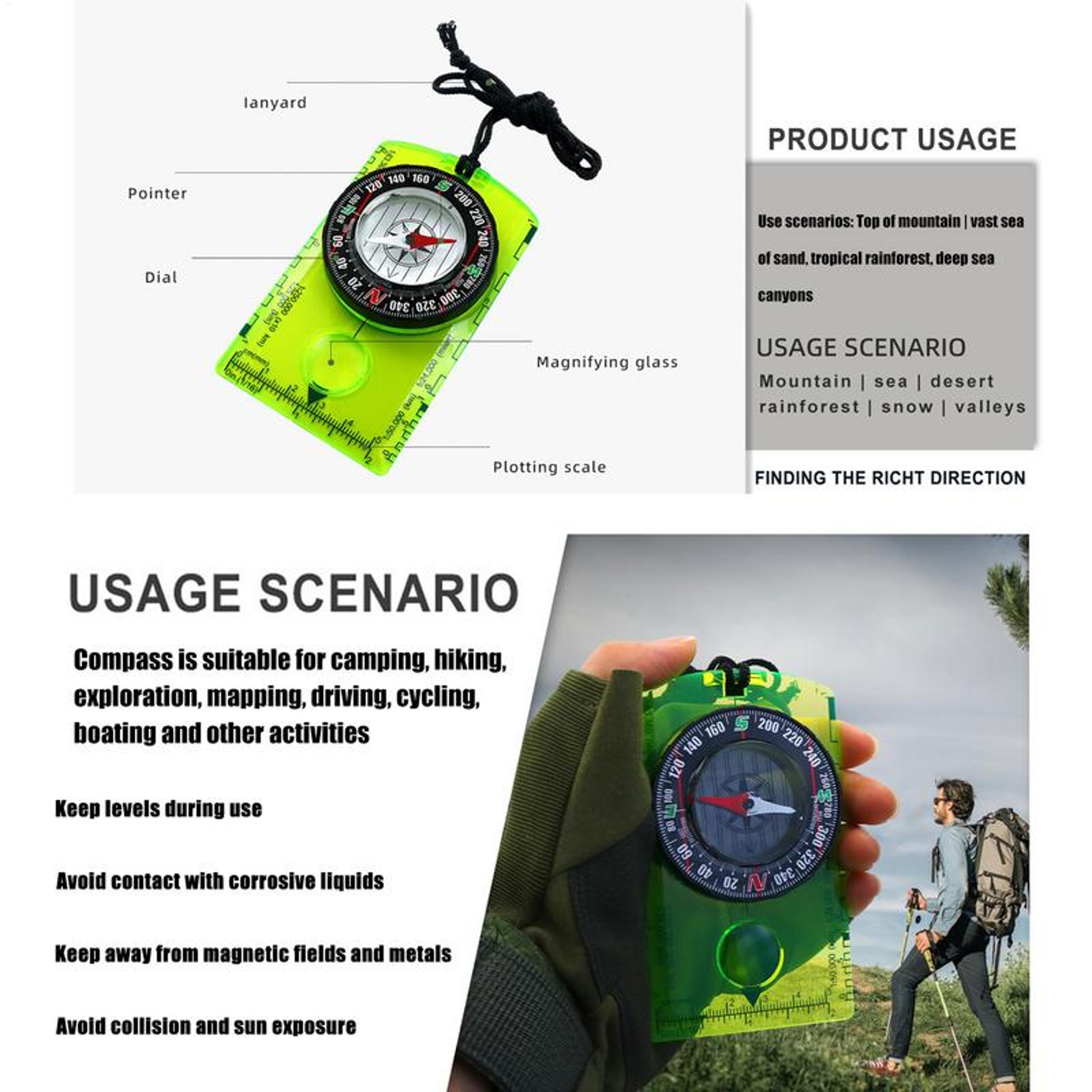 Waterproof Hiking Compass Backpack With Map Scale  Best For Outdoor Camping  Survival 3