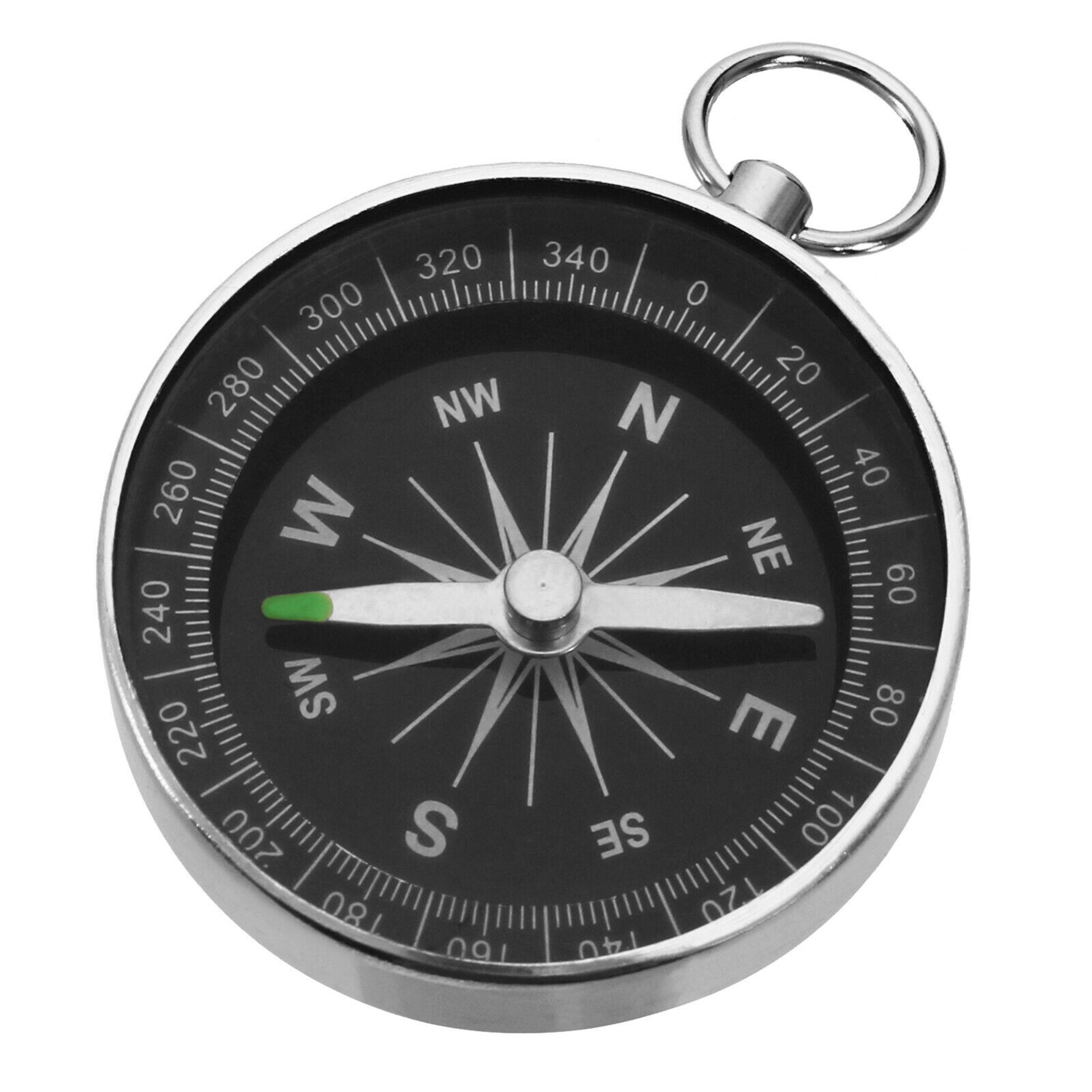 stainless steel pocket compass outdoor hiking, camping & navigation tool