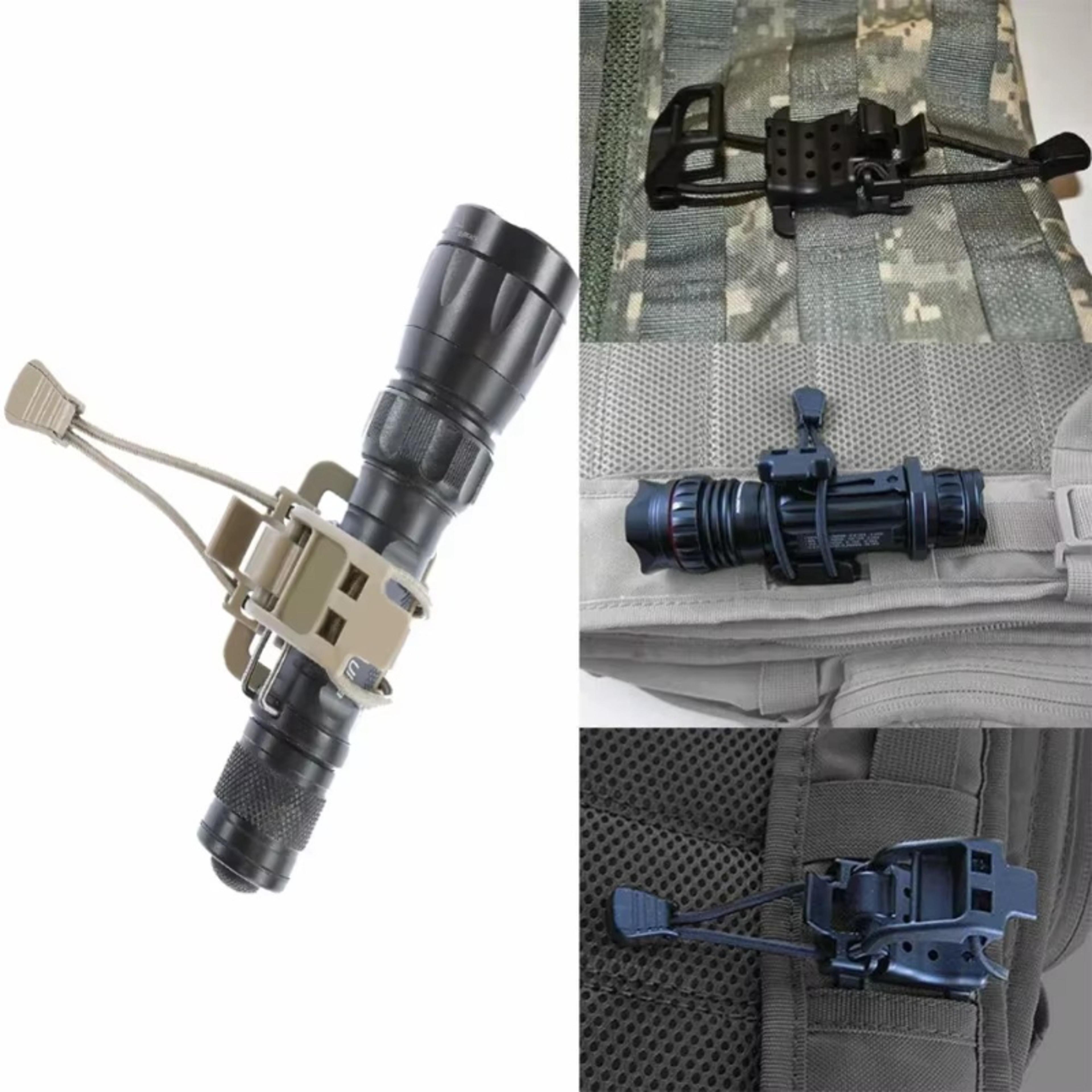 tactical flashlight clip molle hiking accessories hanging buckle shovel clamp axe clamp bracket backpack