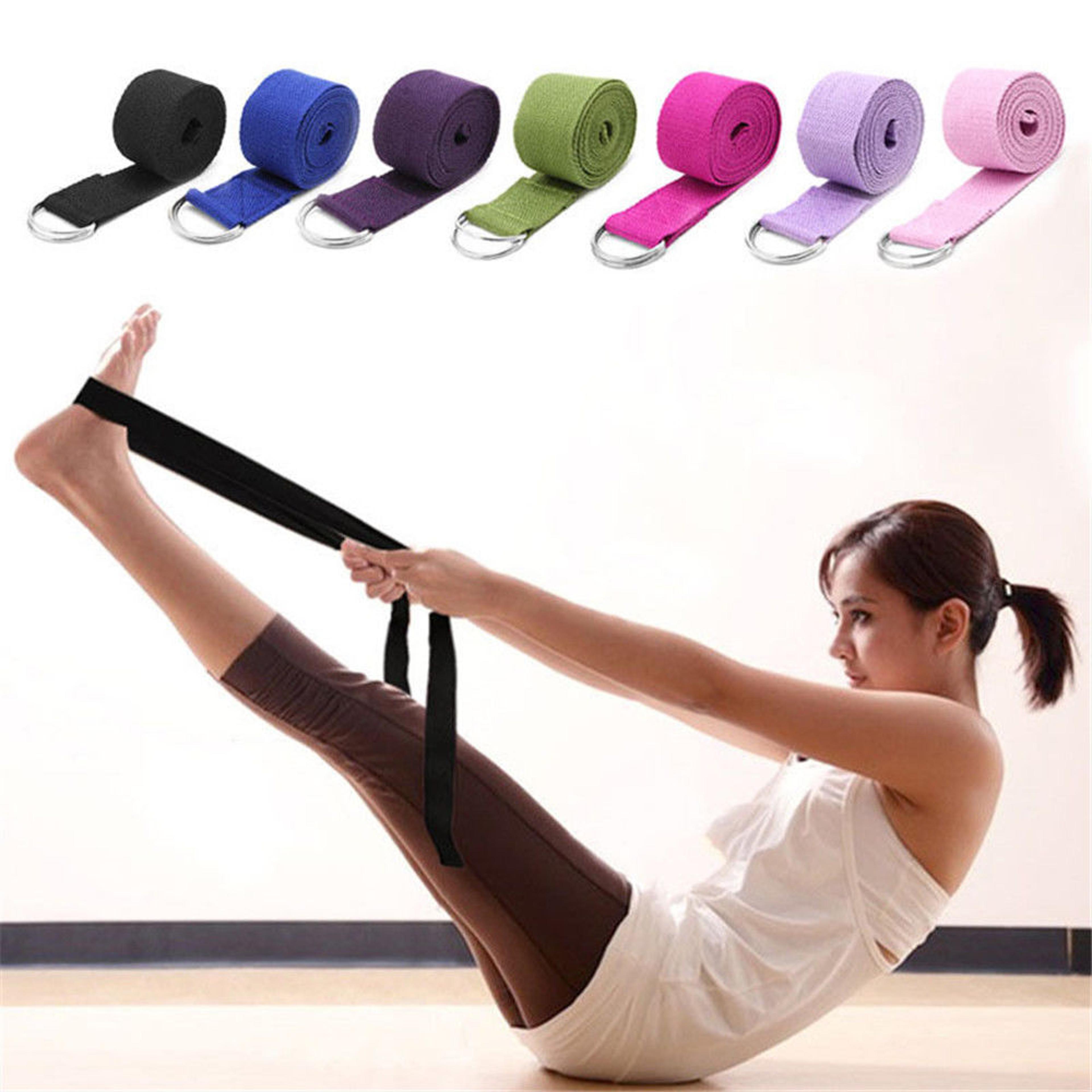 Adjustable Yoga Stretch Strap With D Ring For Flexibility Training And Home Gym Support 0