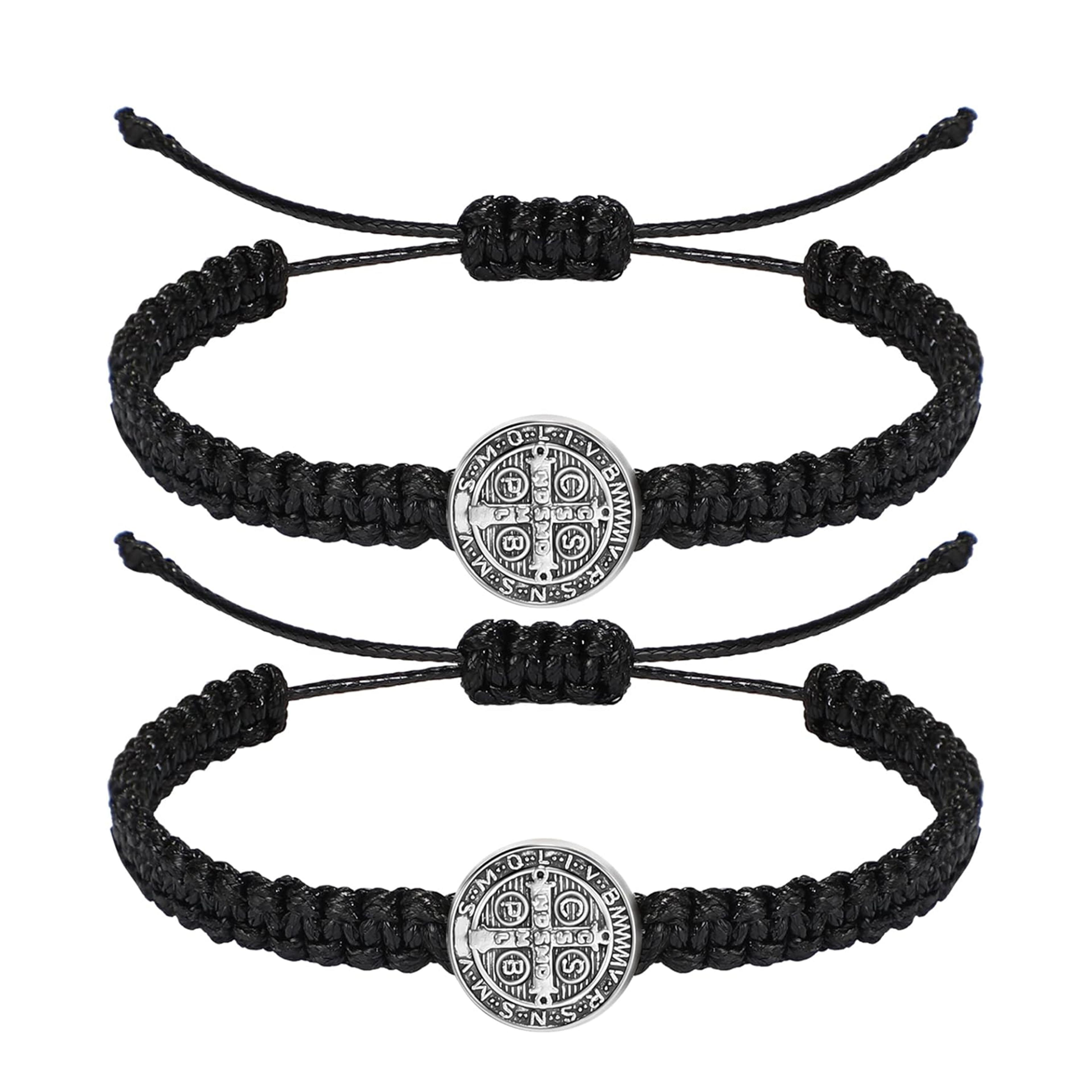 saint benedict bracelet adjustable catholic bracelet religious protection jewelry