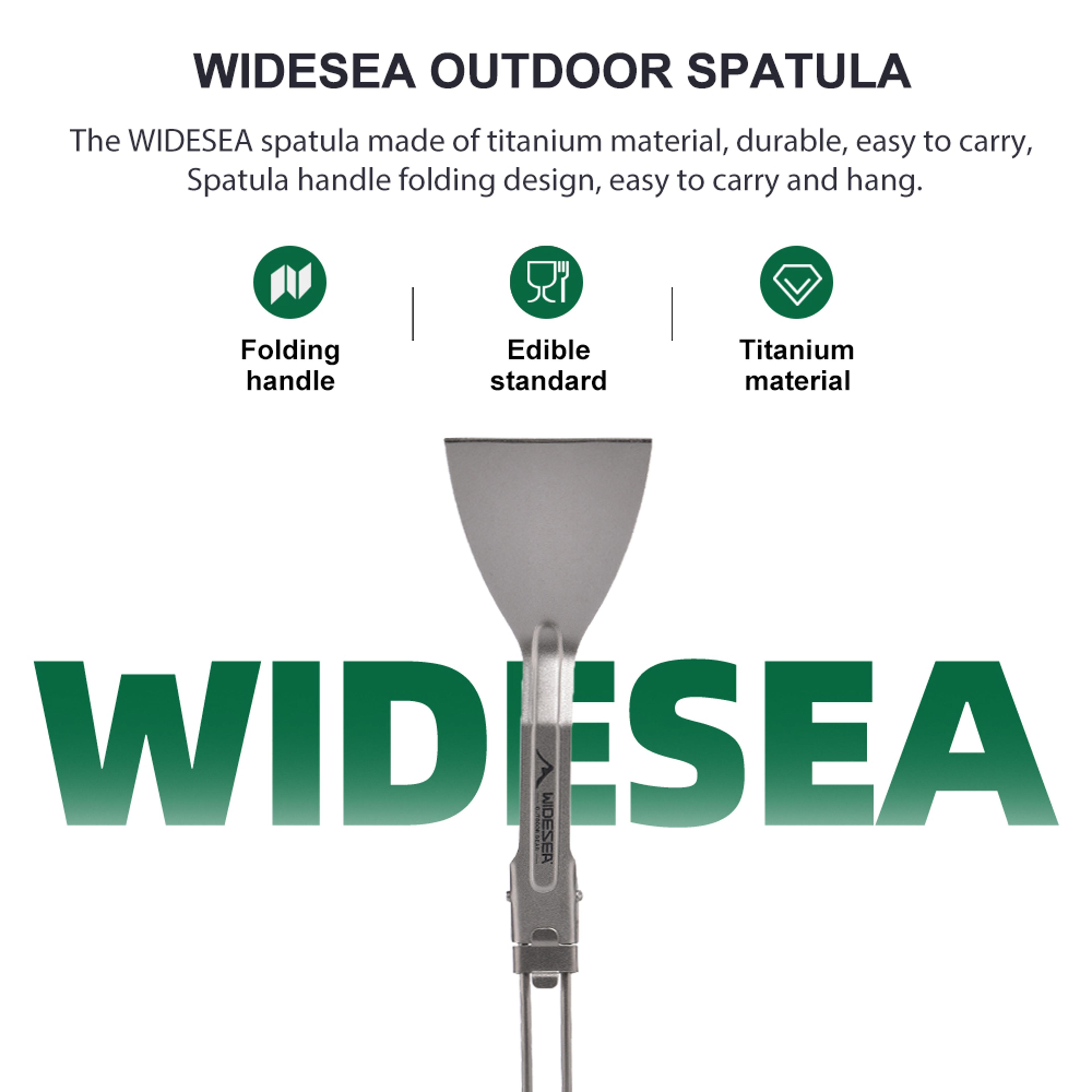 Widesea Titanium Camping Spatula Folding Ultralight Cooking Tool For Outdoor Kitchen Gear 1